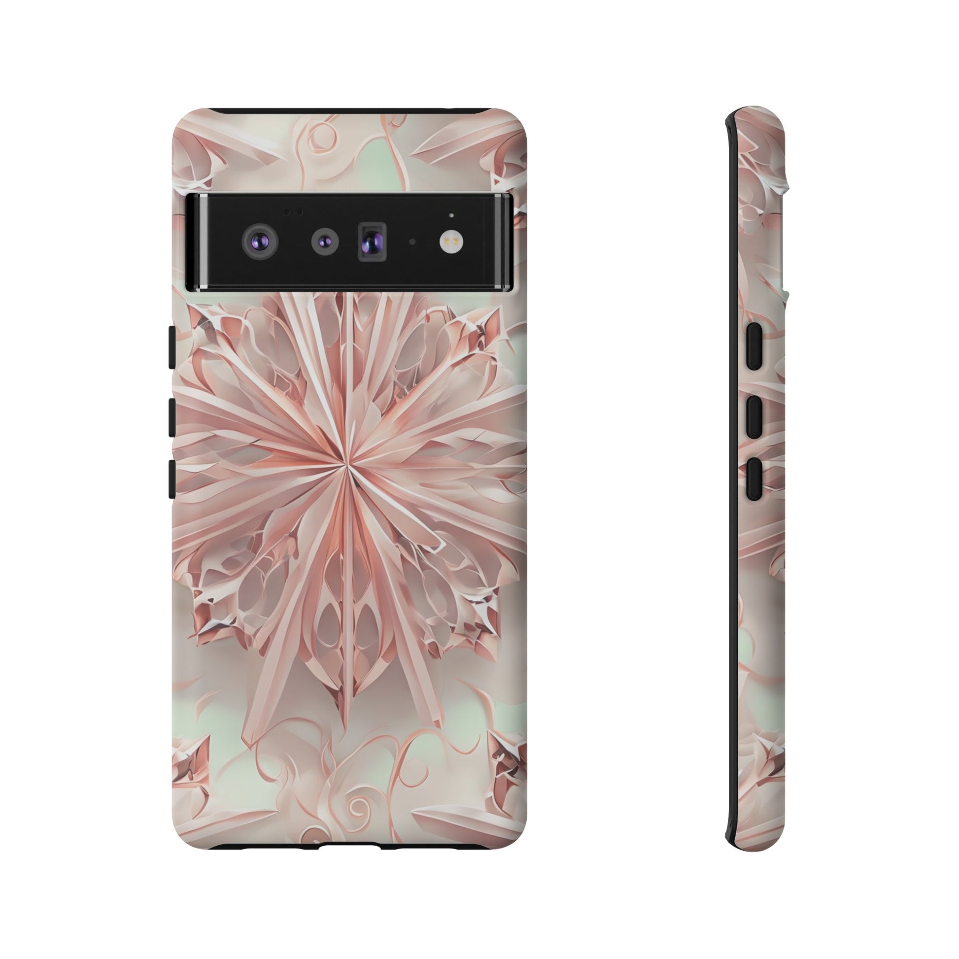 Blush Frost from our Kaleidoscope Collection - Google Pixel 6 Pro tough case - Soft Pink Geometric Floral Design
