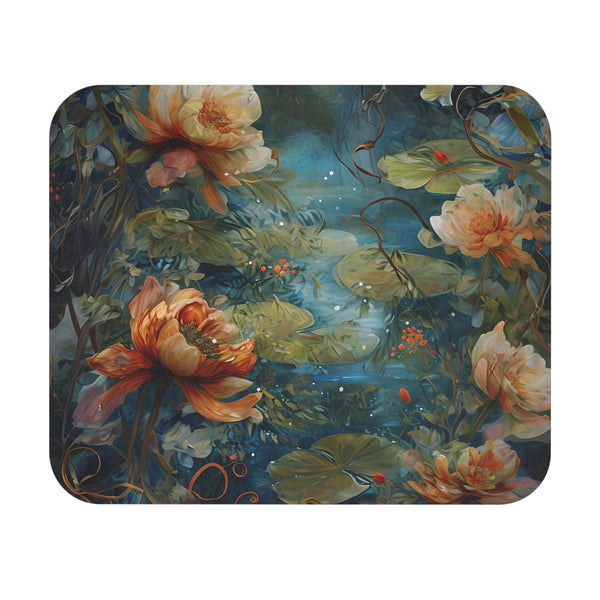 Waterlily Nocturne Mouse Pad - Elegant Art Desk Accessory, Luxury Impressionist Office Decor