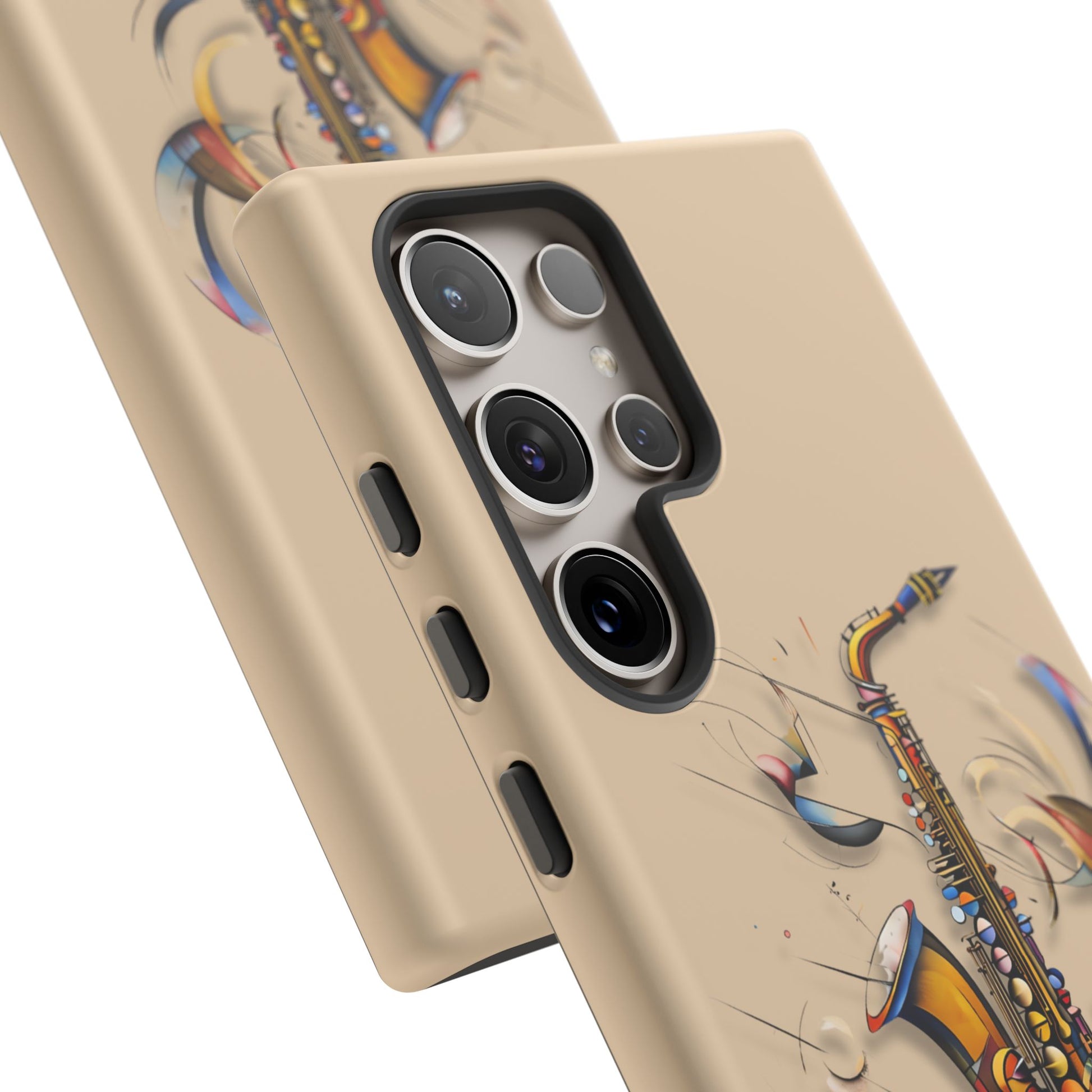Brass Rhapsody Artistic Saxophone Music Tough Case for Samsung Galaxy S24 Ultra - Shockproof Phone Cover
