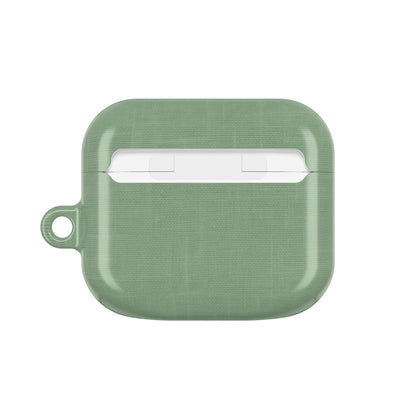 Sage Linen AirPods Case - Minimalist Green Fabric Texture Cover for Gen 1, 2, 3, Pro Gen 1 & 2