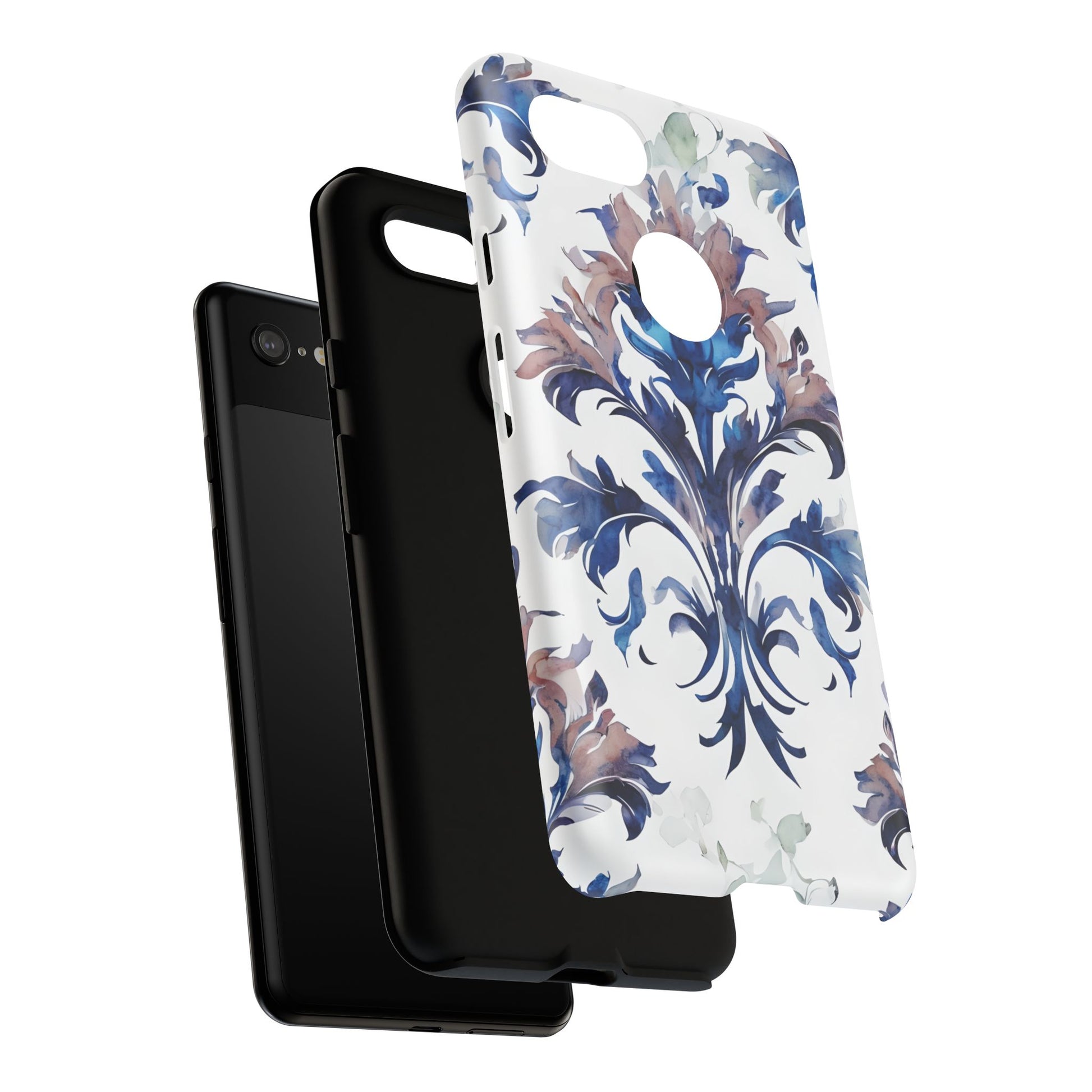 Delft Reverie - Elegant Blue & White Google Pixel 3XL Tough Phone Case - Dutch Delftware-Inspired Floral Design