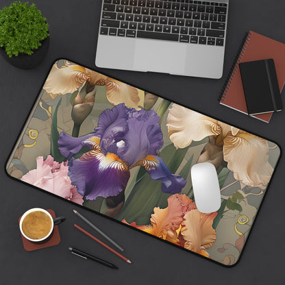 Iris Reverie Designer Desk Mat - Premium Office Desk Pad, 3 Sizes Available, Artistic Workspace Protection