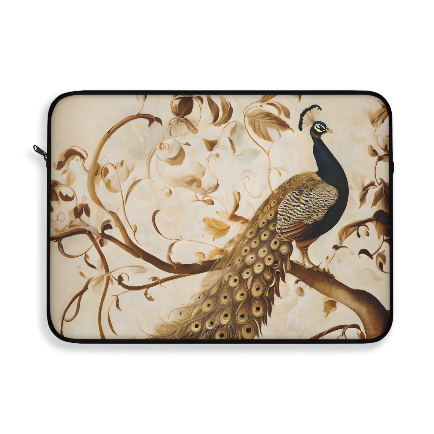 Golden Plumage Laptop Sleeve - Abstract Bold Color, Artistic Protective Cover for 12", 13", 15" Laptops