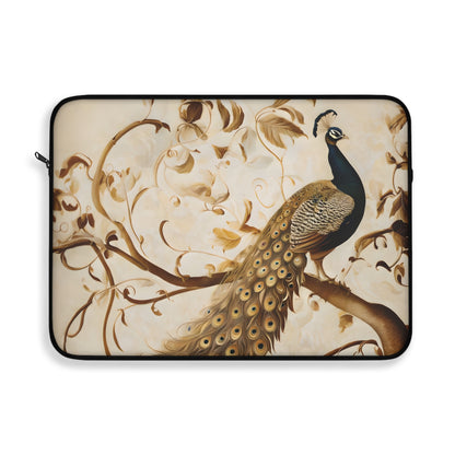 Golden Plumage Laptop Sleeve - Abstract Bold Color, Artistic Protective Cover for 12", 13", 15" Laptops