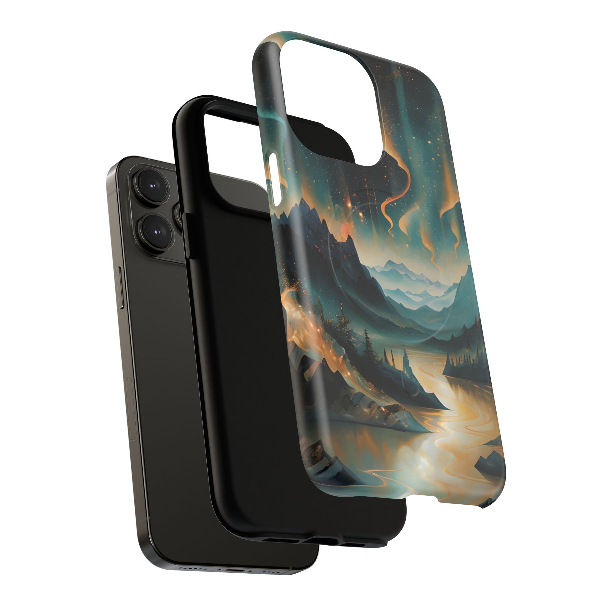 Aurora Dreamscape iPhone 14 Pro Max Case – Northern Lights Art, MagSafe Compatible, Tough Shockproof Cover
