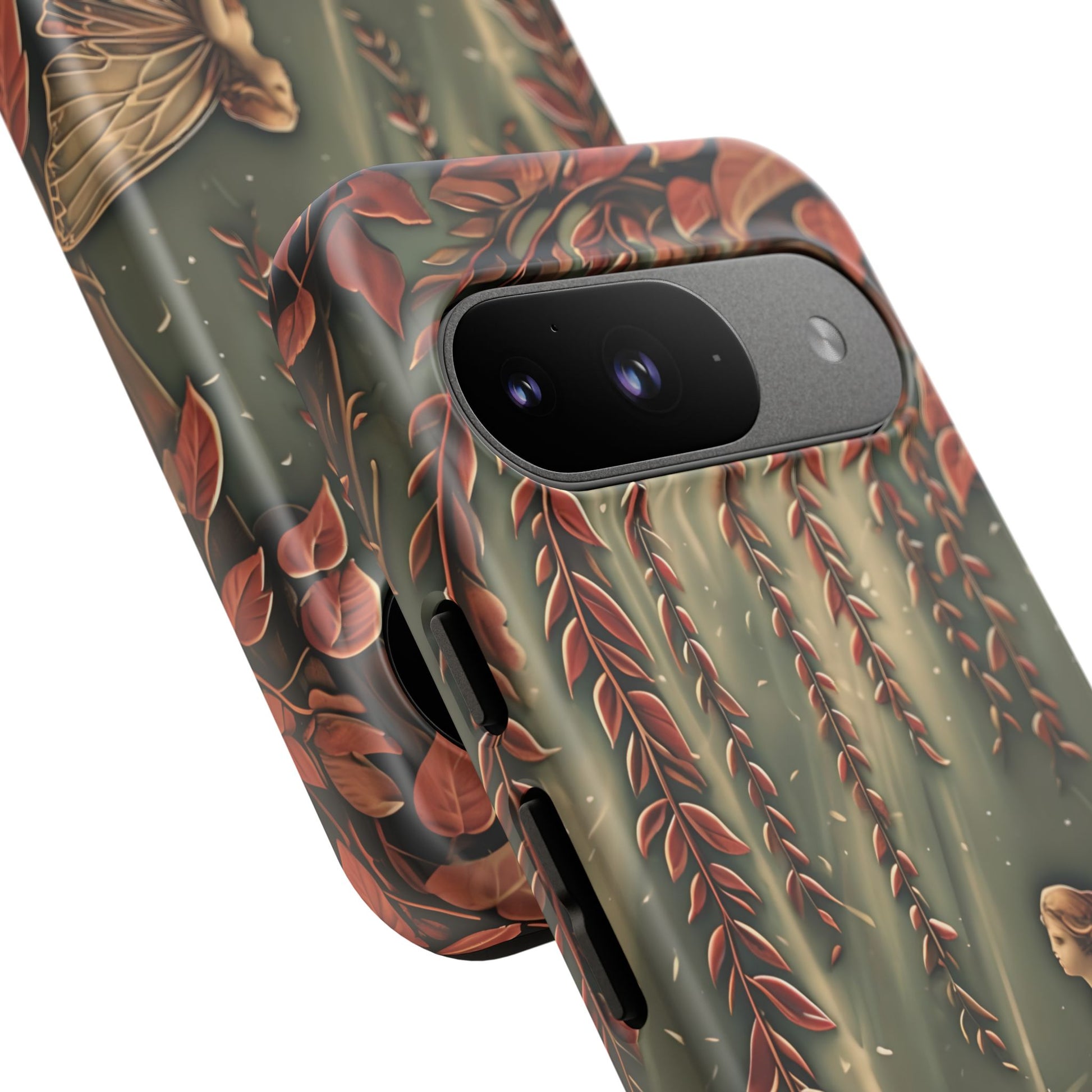Willow Whisper - Tranquil Nature Art Google Pixel 9 Tough Phone Case - Serene Willow Tree & Meditative Figure Design
