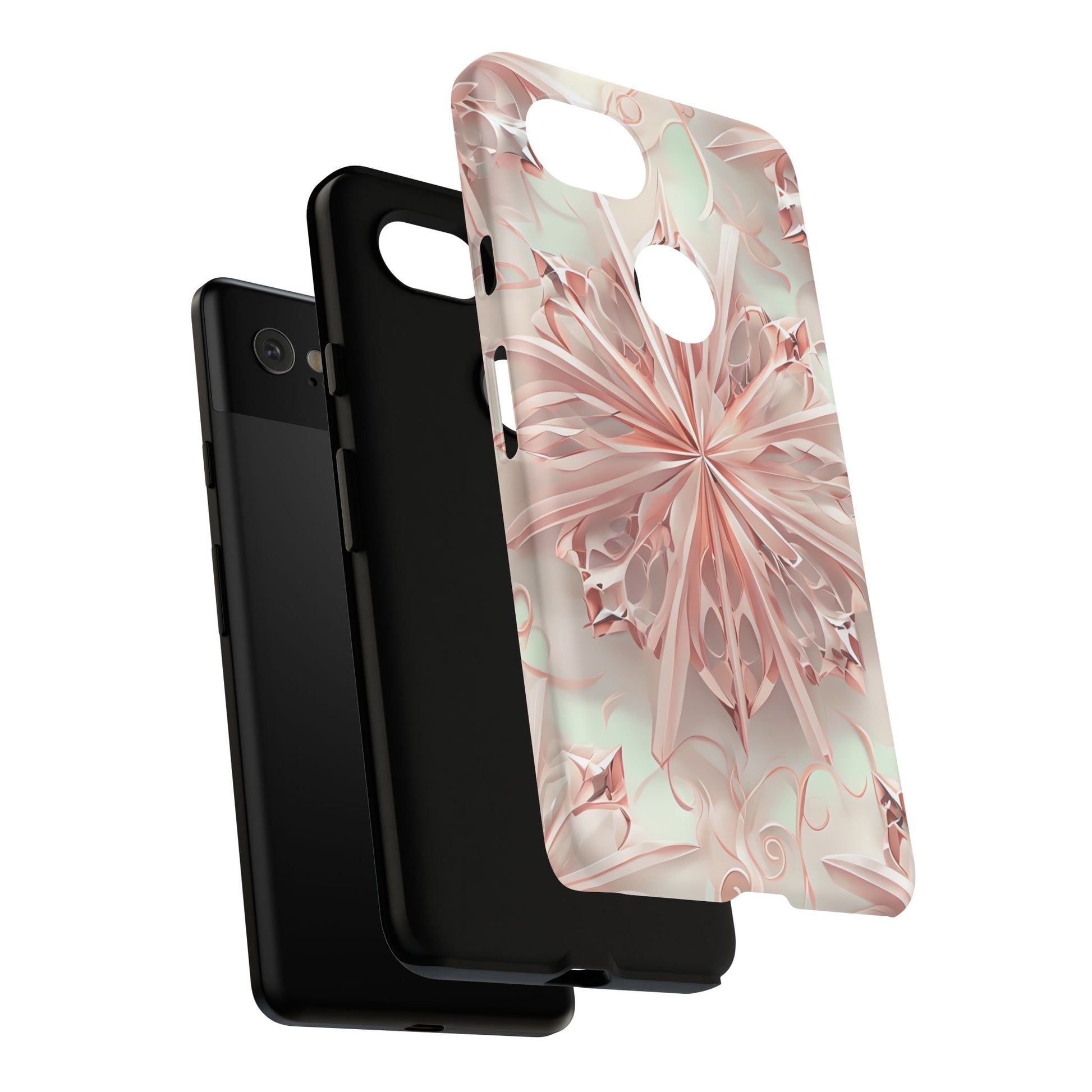 Blush Frost from our Kaleidoscope Collection - Google Pixel 2XL tough case - Soft Pink Geometric Floral Design