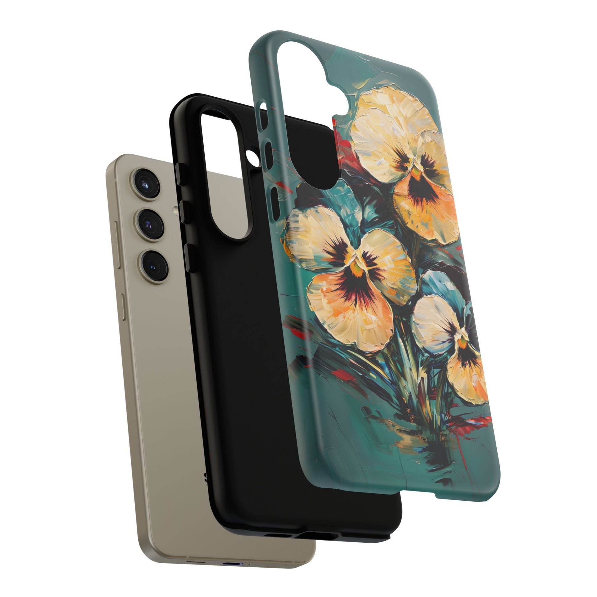 Golden Pansy Cascade Case for Samsung Galaxy S24 Plus - Premium Shockproof Designer Phone Cover