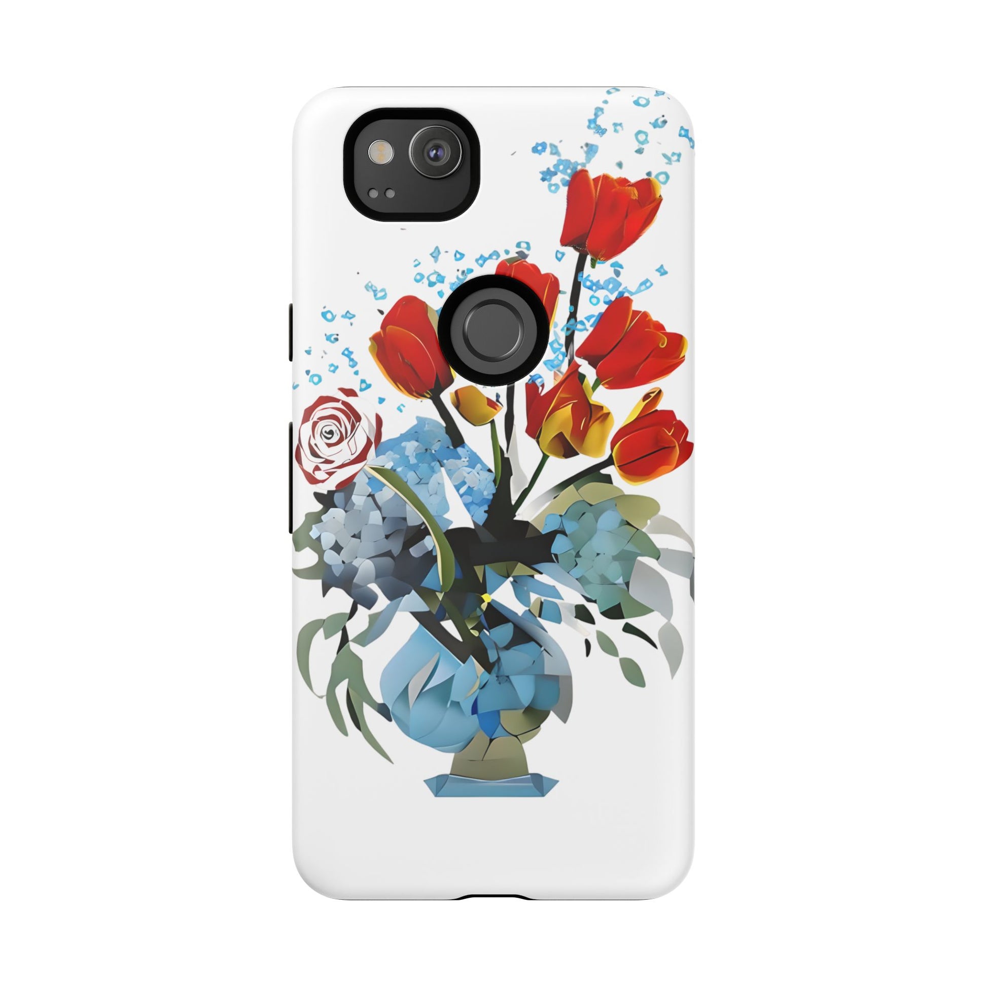 Bouquet Brilliance - Artistic Floral Google Pixel 2 Tough Phone Case - Vibrant Tulip, Rose & Hydrangea Design