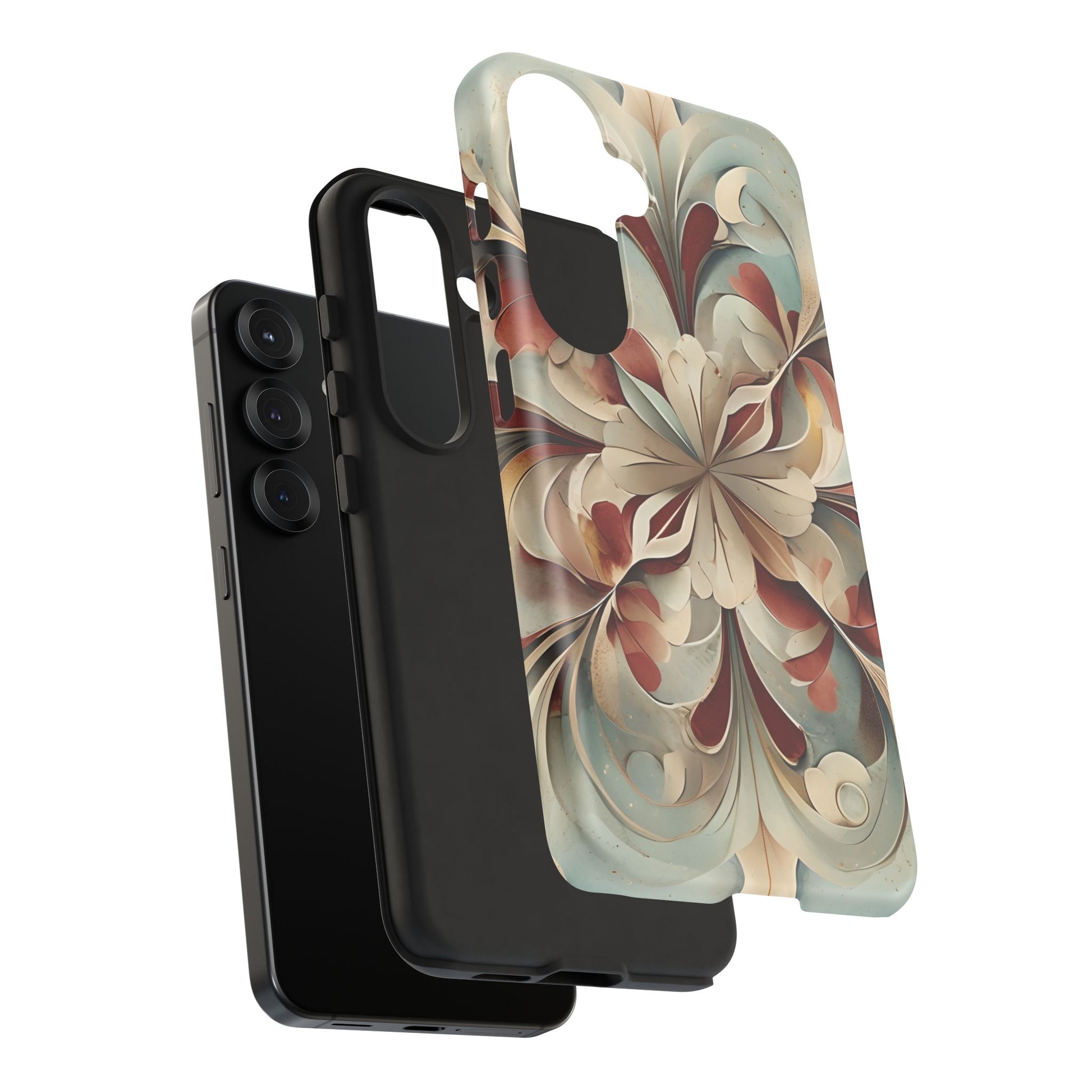Vintage Baroque Blossom - Ornate Floral Art Samsung Galaxy S25 Tough Phone Case - Elegant Baroque-Inspired Design