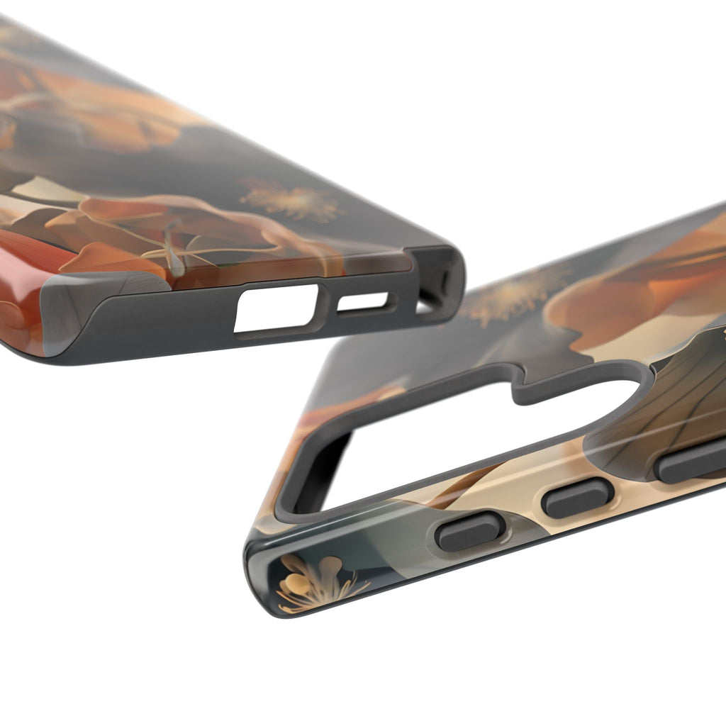 Autumn Ember - Moody Floral Art Samsung Galaxy S25 Ultra Tough Phone Case - Warm Earthy Botanical Design