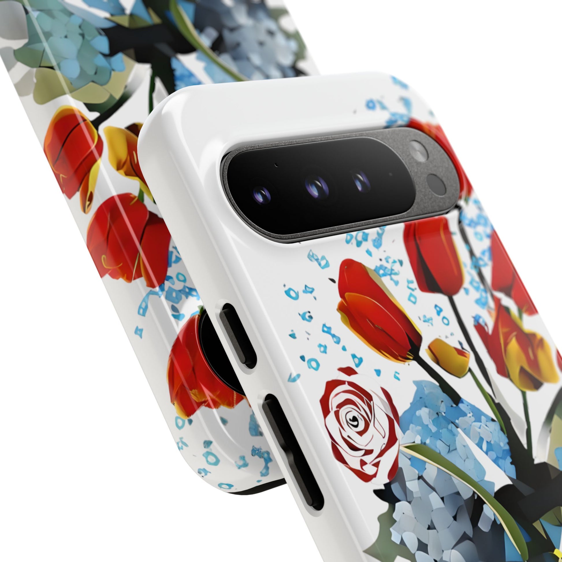 Bouquet Brilliance - Artistic Floral Google Pixel 9 Pro XL Tough Phone Case - Vibrant Tulip, Rose & Hydrangea Design