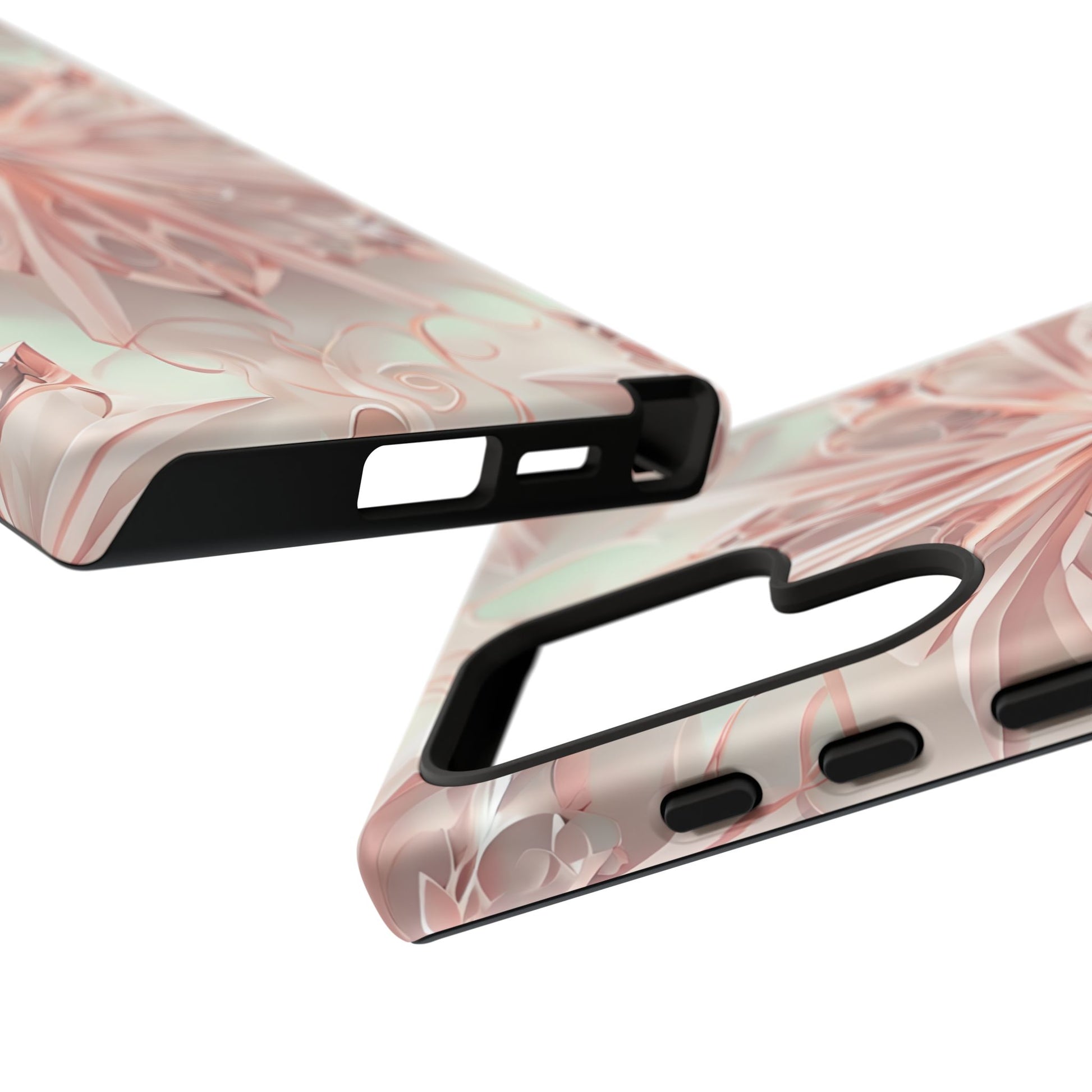 Blush Frost from our Kaleidoscope Collection - Samsung Galaxy S24 Ultra tough case - Soft Pink Geometric Floral Design