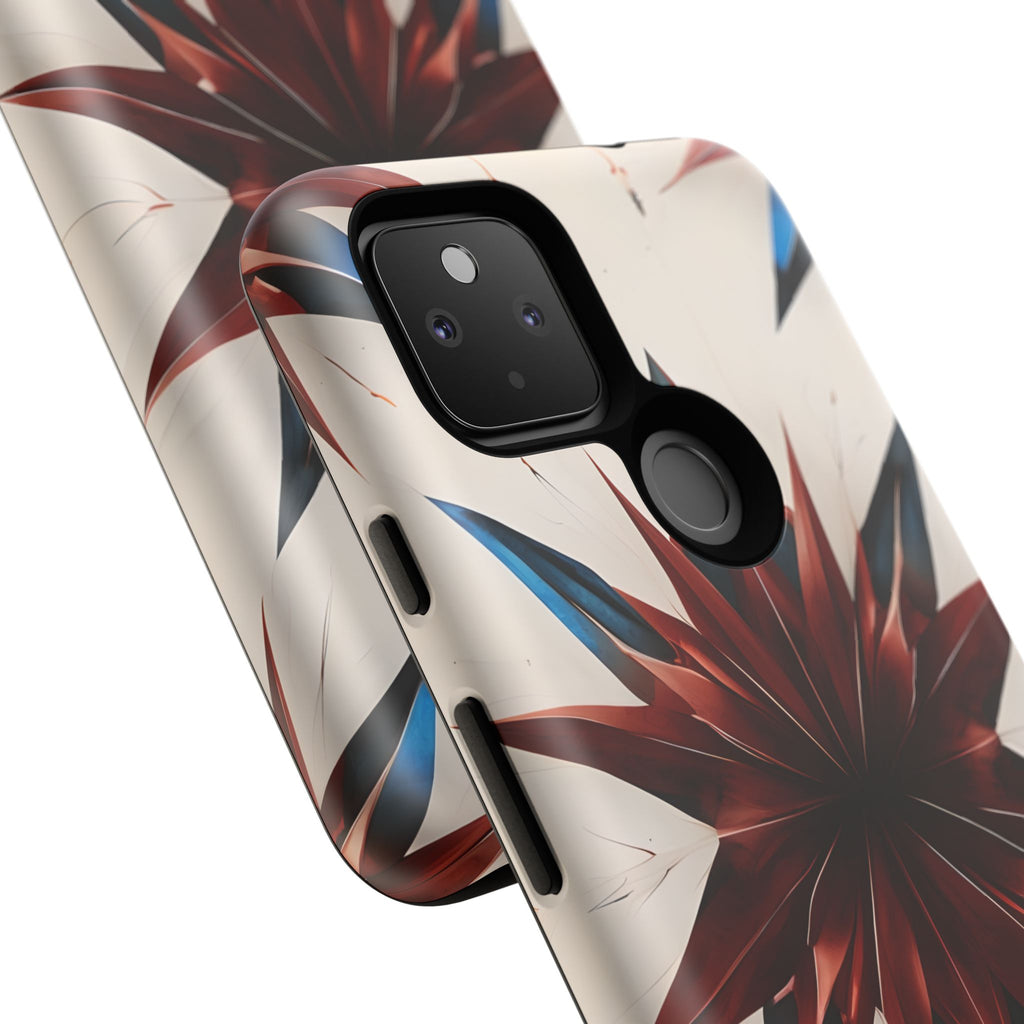 Garnet Starburst - Kaleidoscope Collection Gemstone Floral - Google Pixel 4a 5G Tough Phone Case - Floral Burst Design