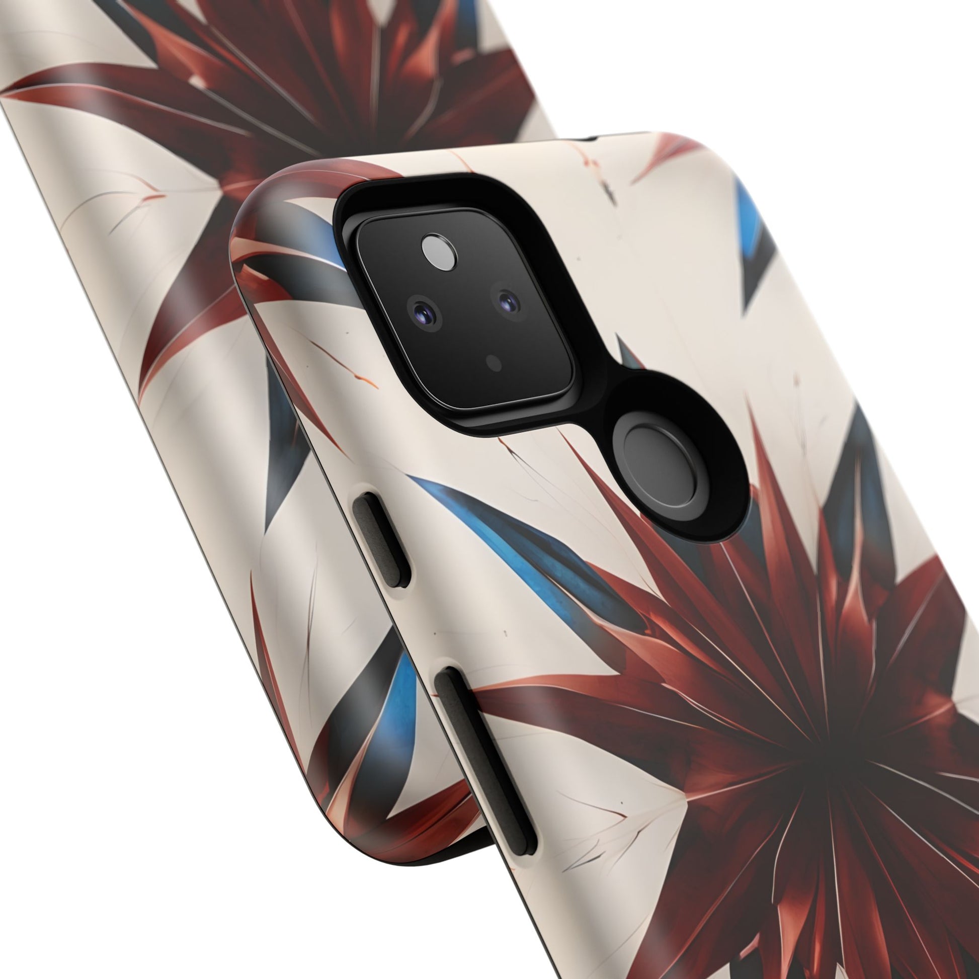Garnet Starburst - Kaleidoscope Collection Gemstone Floral - Google Pixel 4a 5G Tough Phone Case - Floral Burst Design