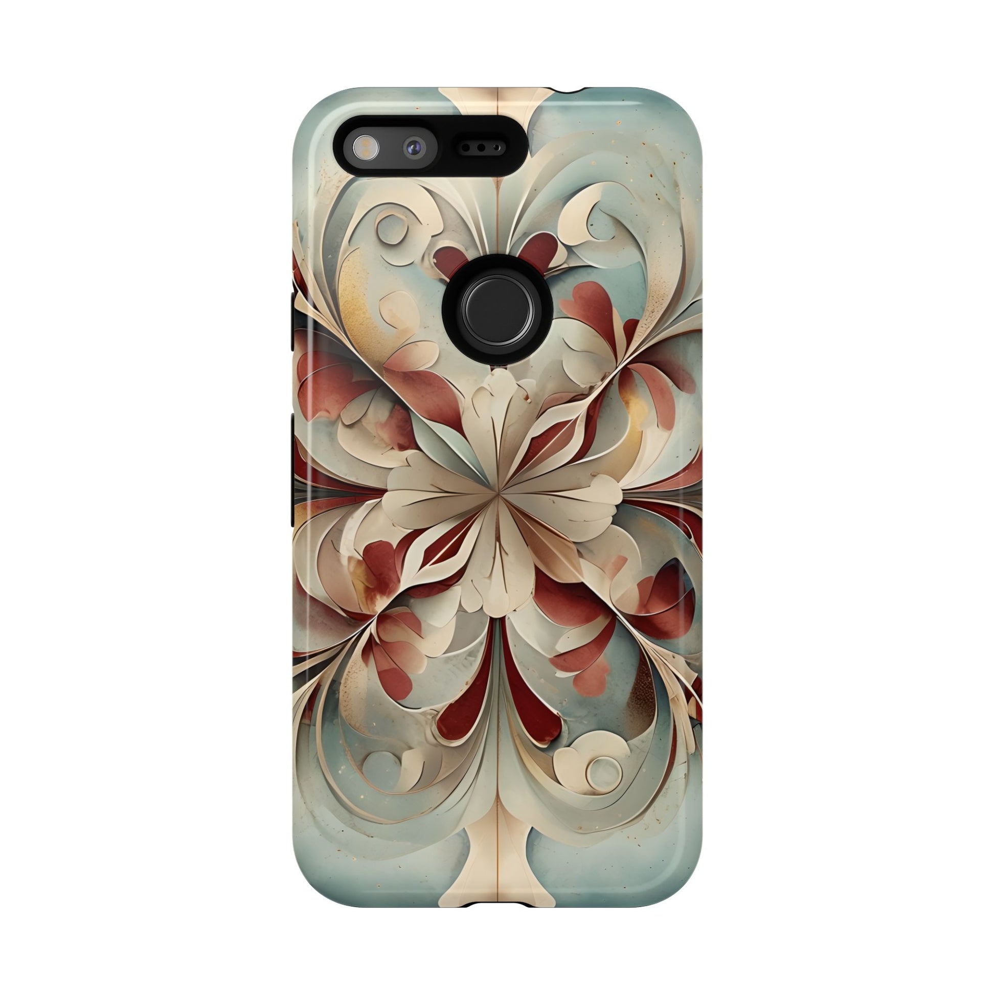 Vintage Baroque Blossom - Ornate Floral Art Google Pixel Tough Phone Case - Elegant Baroque-Inspired Design