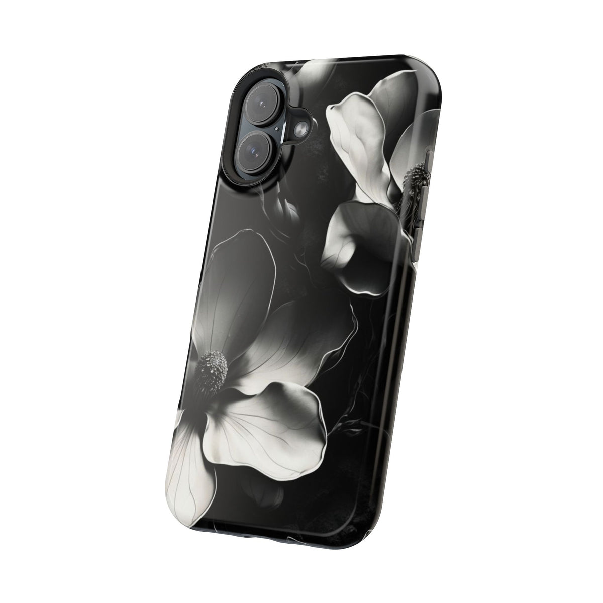 Monochrome Magnolia iPhone MagSafe Case