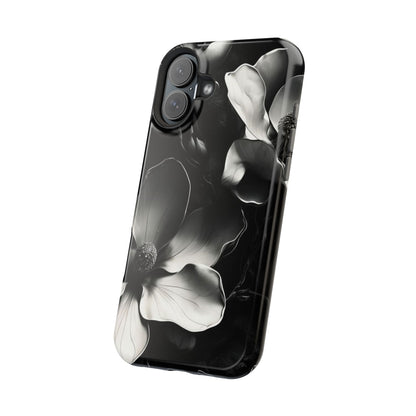 Monochrome Magnolia iPhone MagSafe Case
