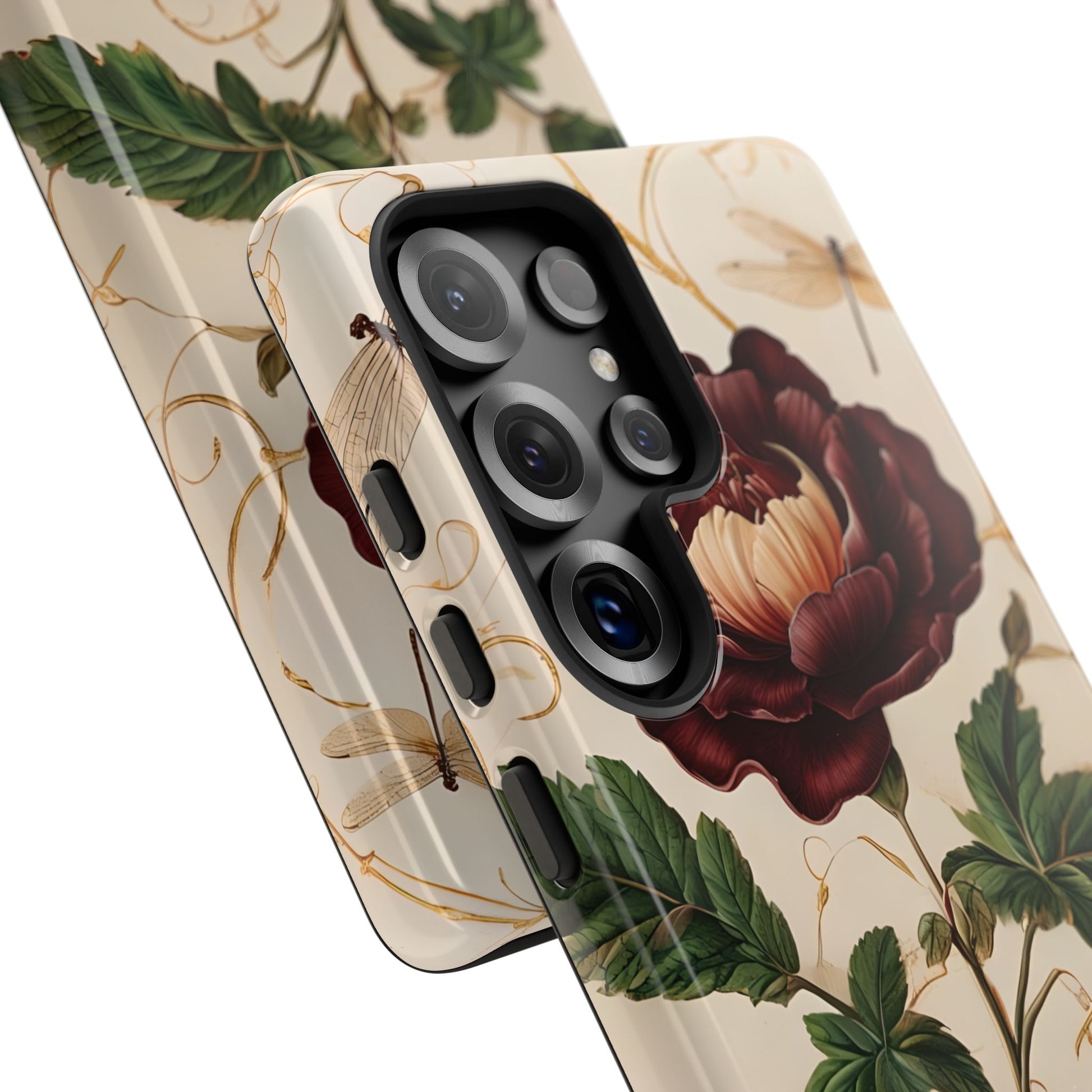 Vintage Burgundy Rose - Elegant Floral Samsung Galaxy S25 Ultra Phone Case - Classic Painterly Rose Design