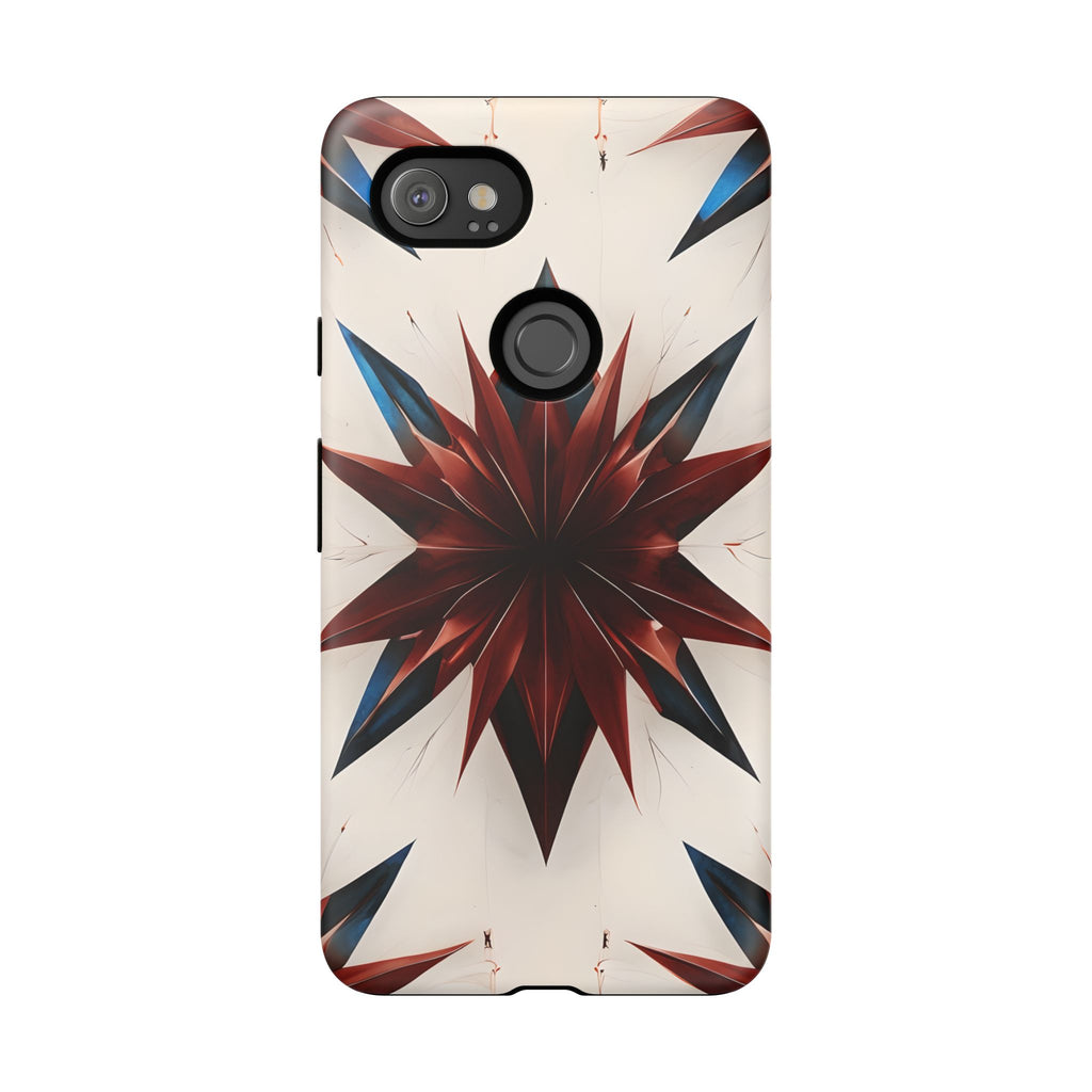 Garnet Starburst - Kaleidoscope Collection Gemstone Floral - Google Pixel 2XL Tough Phone Case - Floral Burst Design