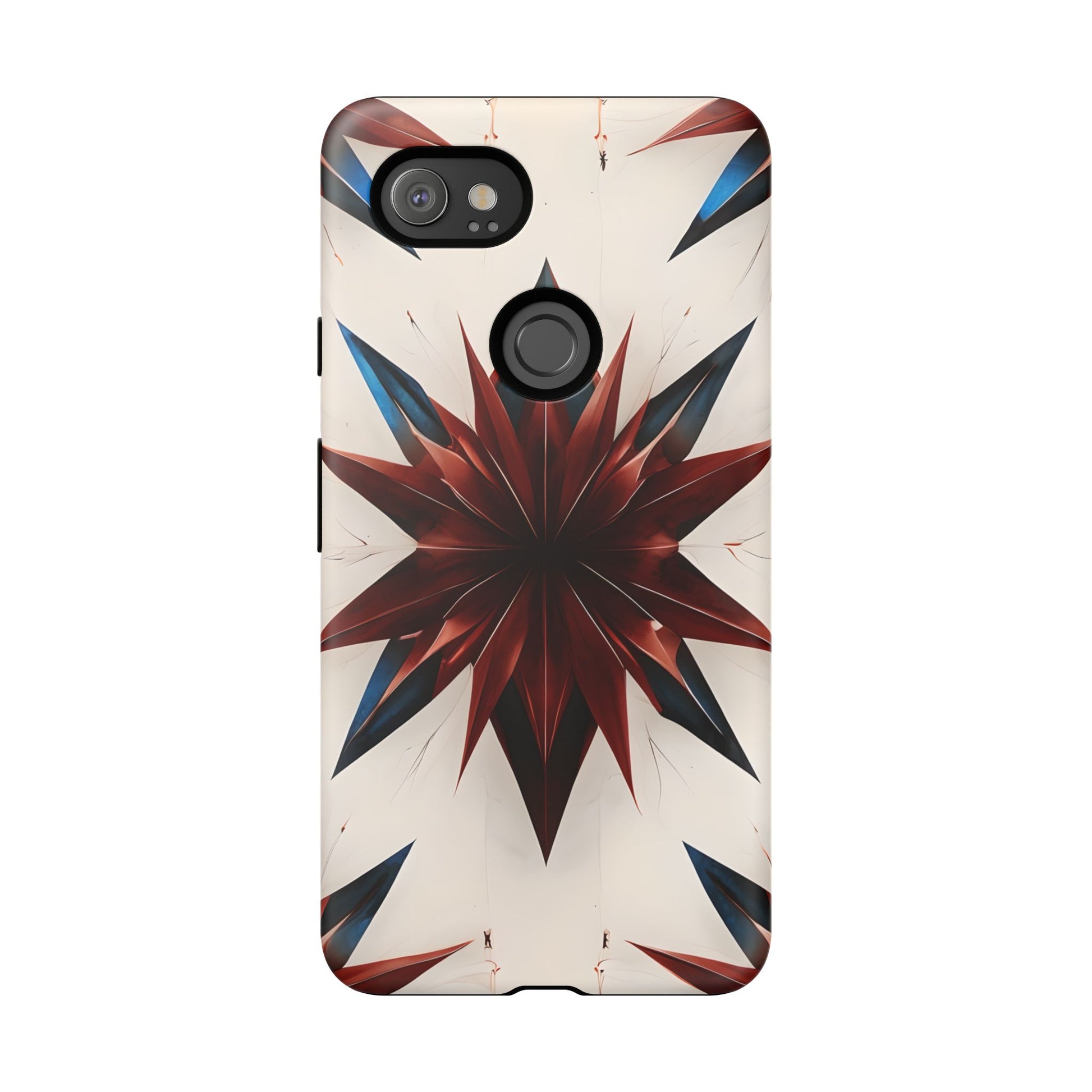 Garnet Starburst - Kaleidoscope Collection Gemstone Floral - Google Pixel 2XL Tough Phone Case - Floral Burst Design