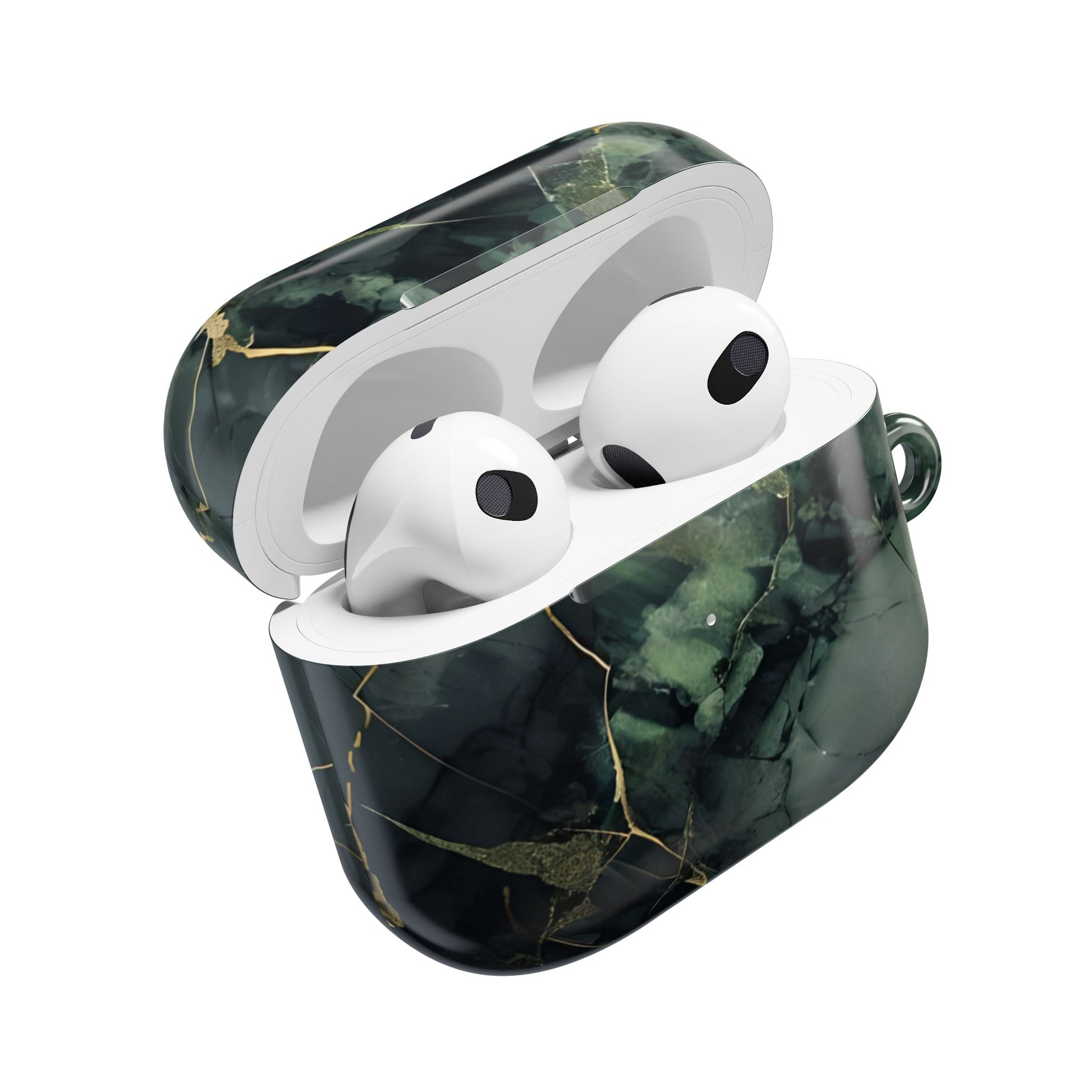 Verdant Vein AirPod Case - Green Marble Earbud Cover for Gen 1, 2, 3, Pro Gen 1 & 2