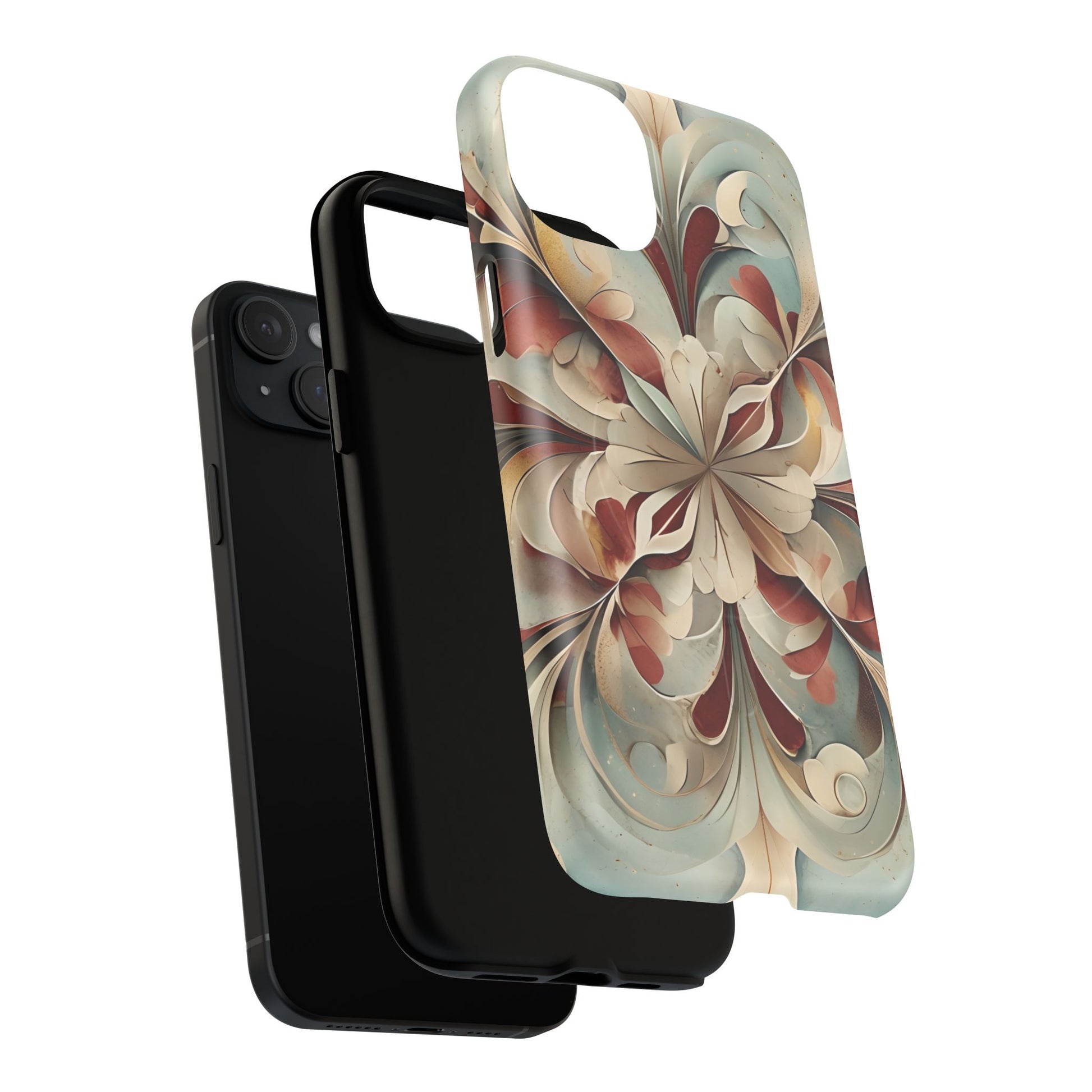 Vintage Baroque Blossom - Ornate Floral Art iPhone 15 Plus MagSafe Phone Case - Elegant Baroque-Inspired Design