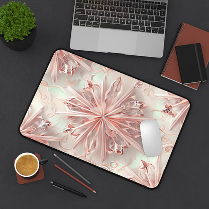 Blush Frost Designer Desk Mat - Premium Office Desk Pad, 3 Sizes Available, Artistic Workspace Protection