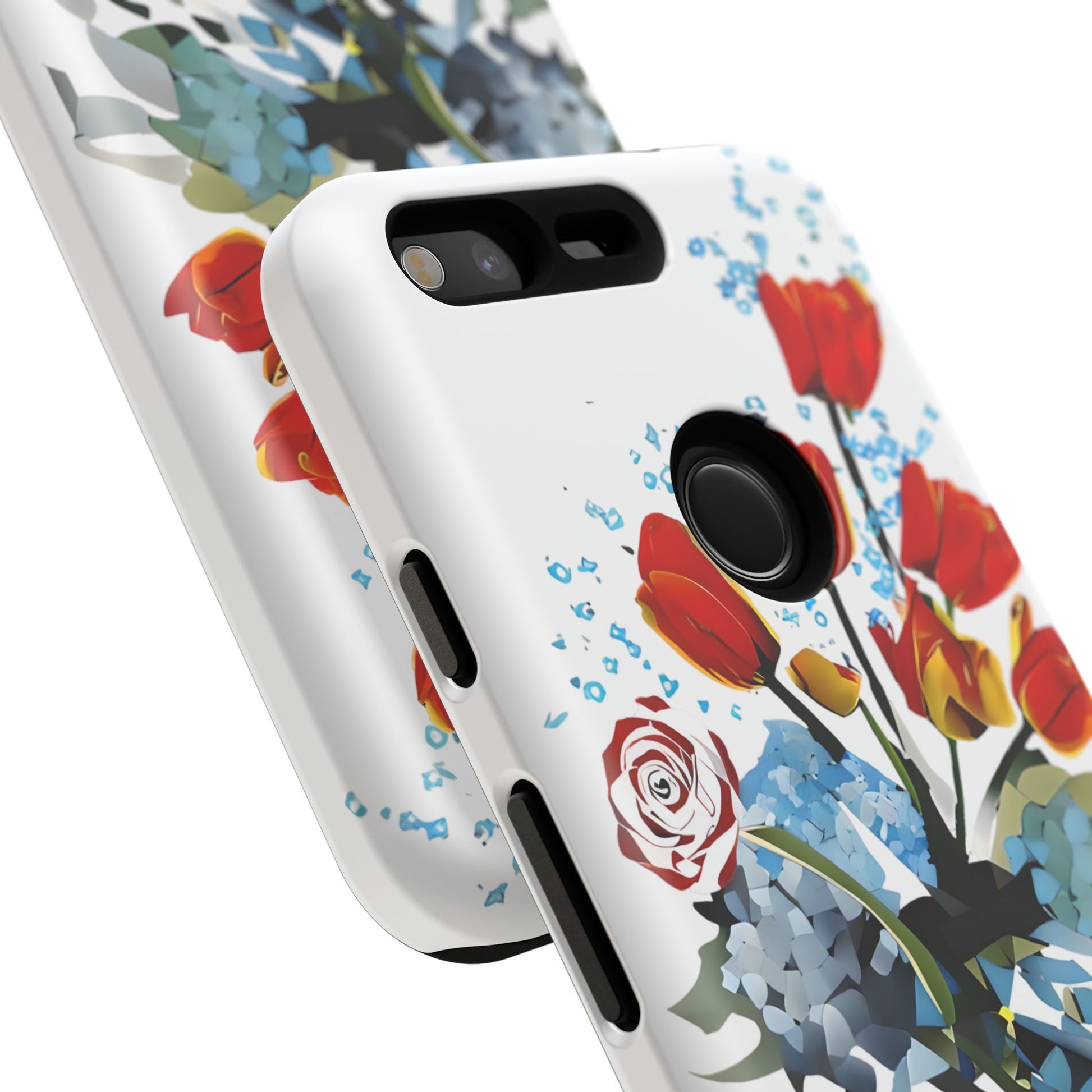 Bouquet Brilliance - Artistic Floral Google Pixel Tough Phone Case - Vibrant Tulip, Rose & Hydrangea Design