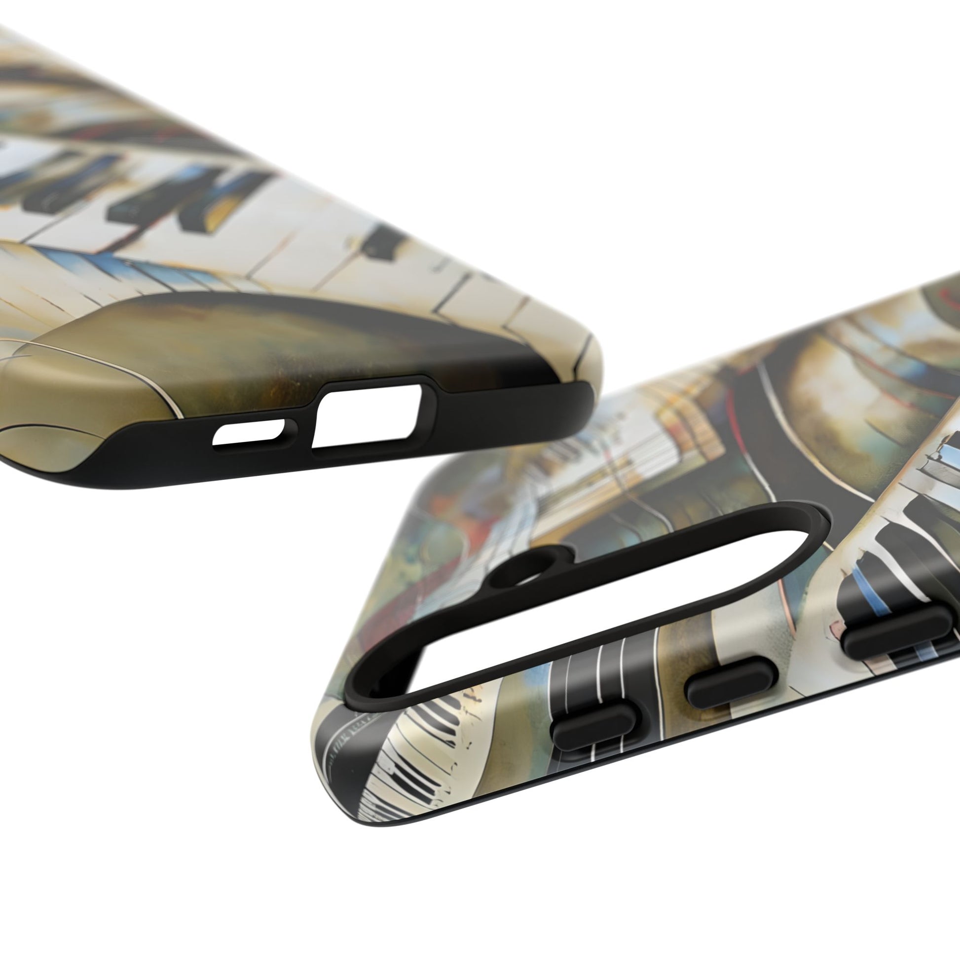 Ivory Cascade Abstract Keyboard Music Tough Case for Samsung Galaxy S24 Plus - Shockproof Phone Cover