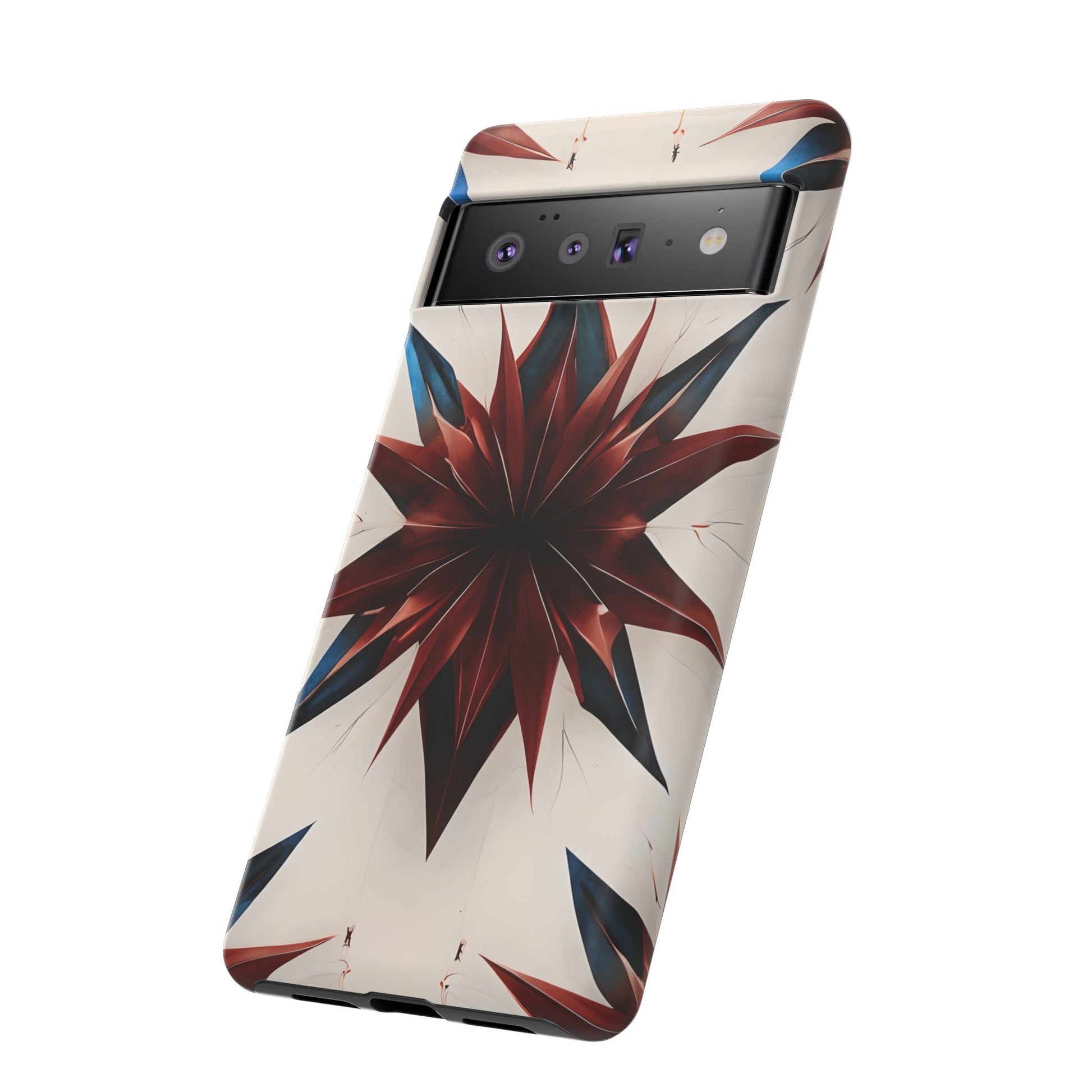 Garnet Starburst - Kaleidoscope Collection Gemstone Floral - Google Pixel 6 Pro Tough Phone Case - Floral Burst Design