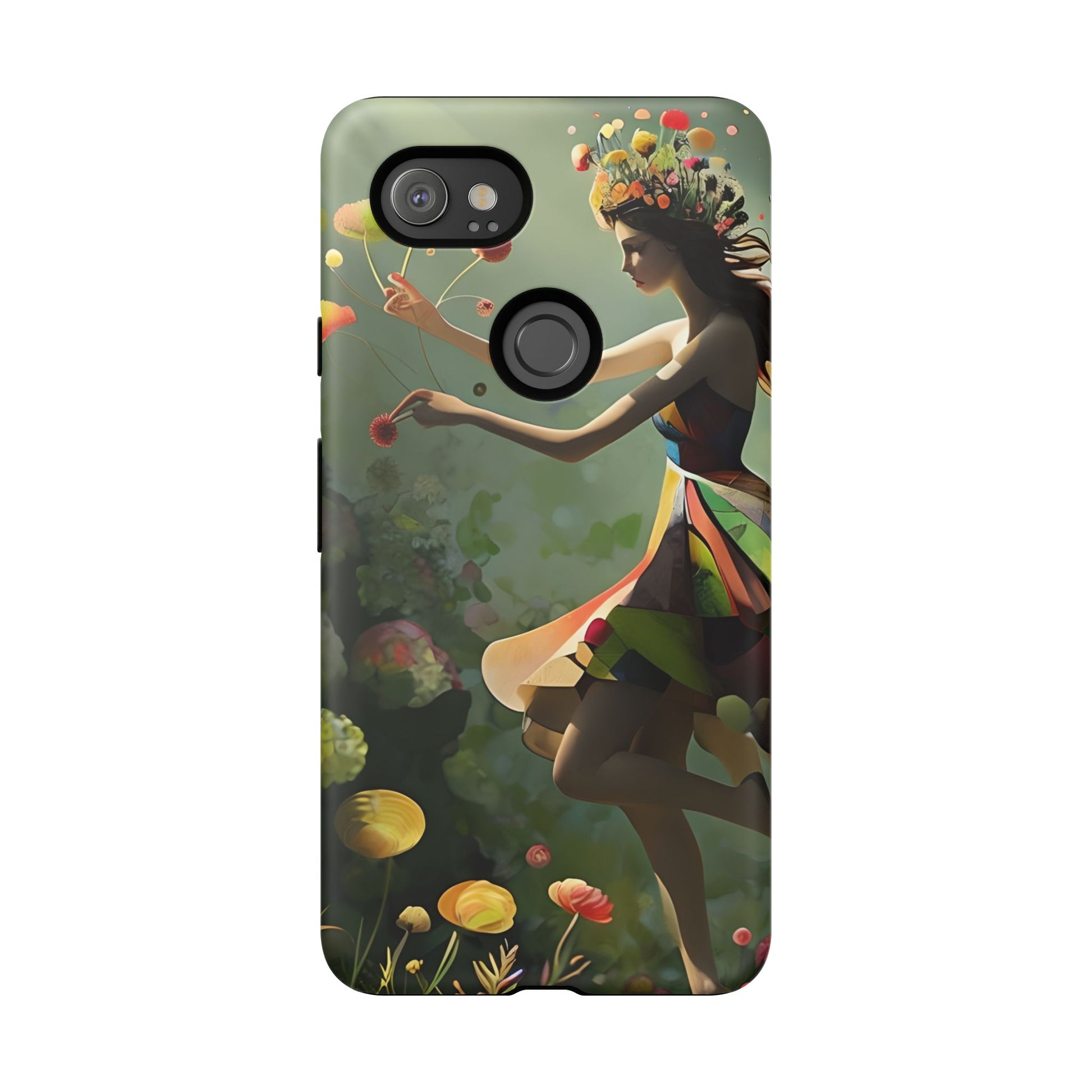 Dancing Wildflower Muse Google Pixel 2XL Tough Case - Artistic Floral Fantasy Cover - Whimsical Nature-Inspired Protective Accessory