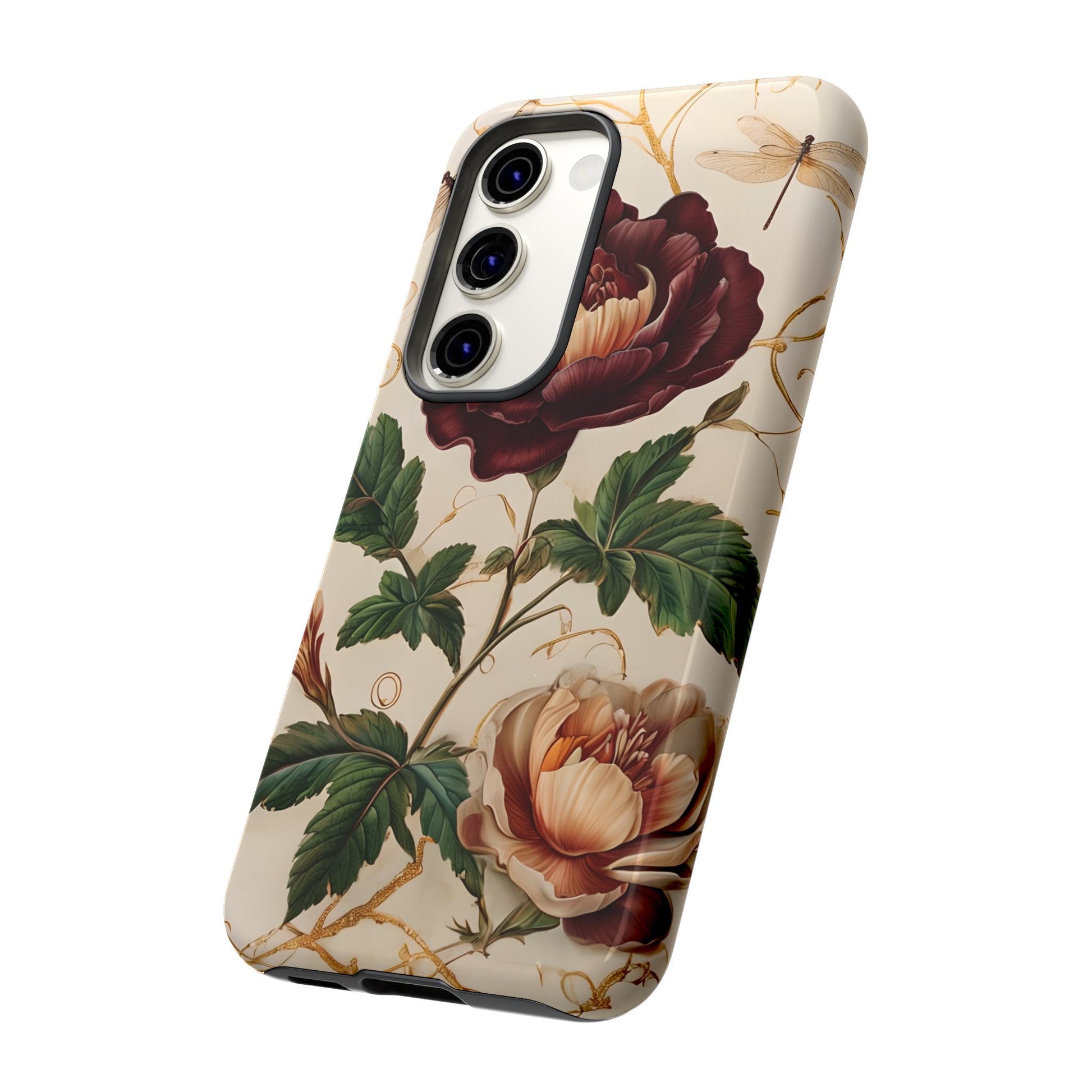 Vintage Burgundy Rose - Elegant Floral Samsung Galaxy S23 Phone Case - Classic Painterly Rose Design