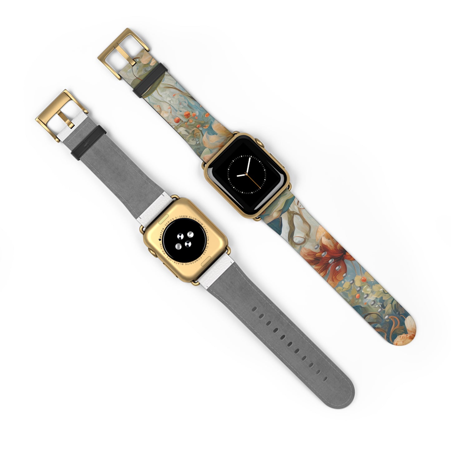 Waterlily Dreamscape Designer Apple Watch Band - Premium Custom Strap for Series 1-9, SE & Ultra - Artistic Vegan Leather