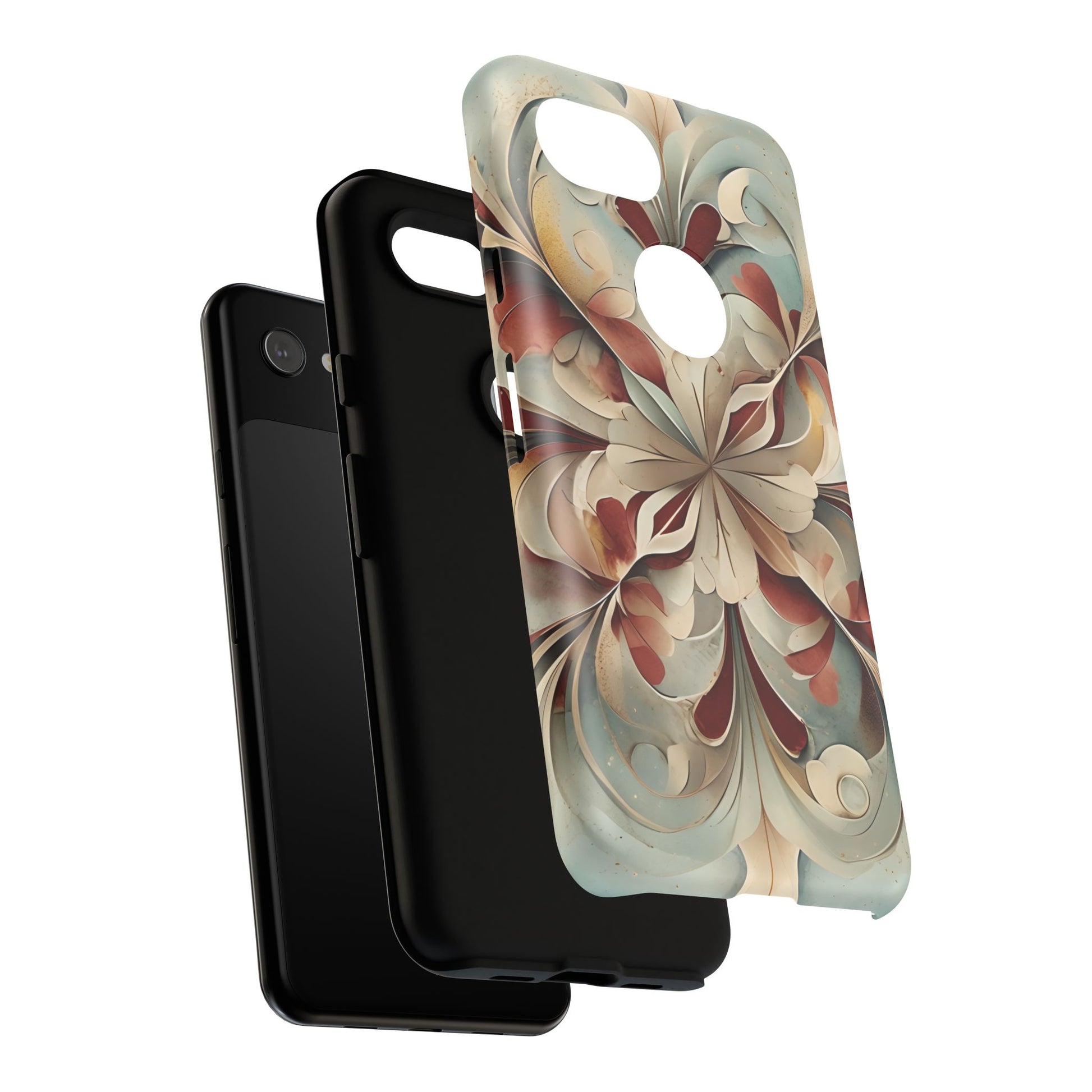 Vintage Baroque Blossom - Ornate Floral Art Google Pixel 3a Tough Phone Case - Elegant Baroque-Inspired Design