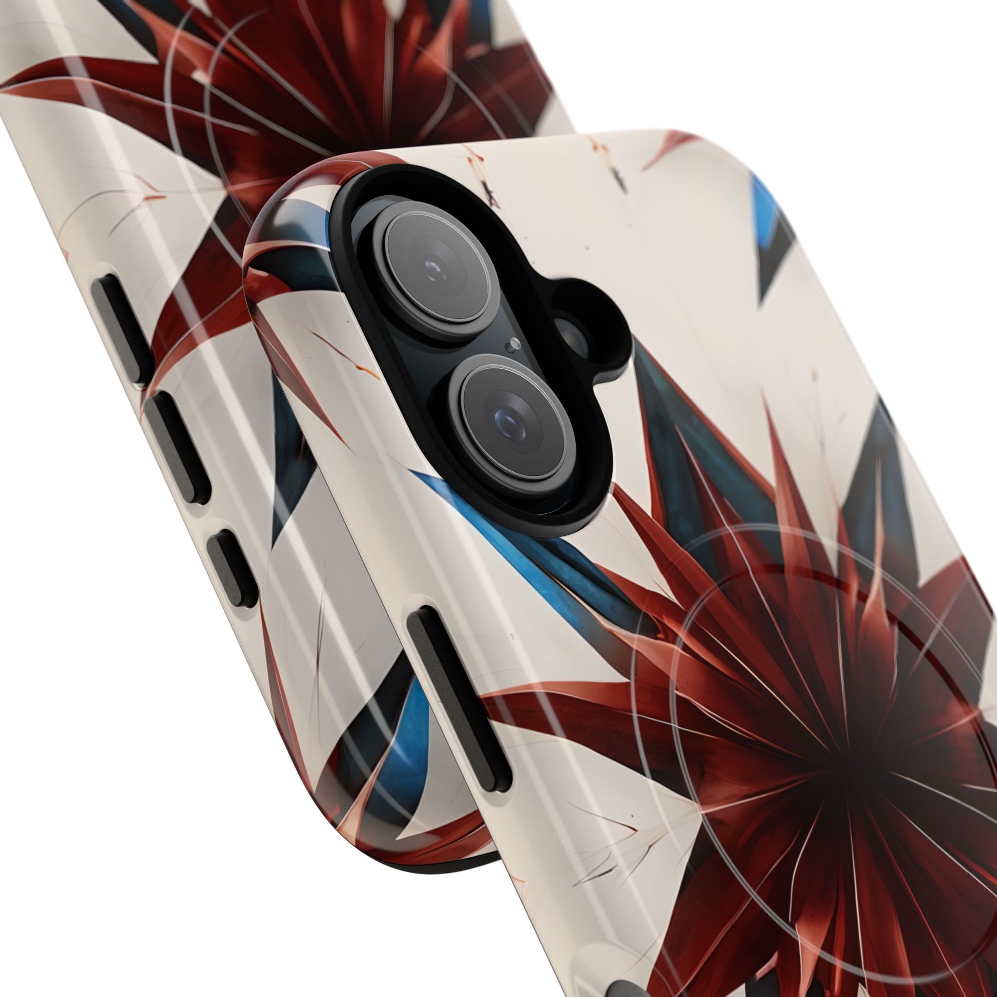 Garnet Starburst - Kaleidoscope Collection Gemstone Floral - iPhone 16 MagSafe Phone Case -Floral Burst Design