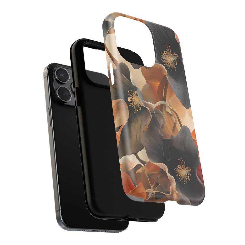 Autumn Ember - Moody Floral Art iPhone 15 Pro Max MagSafe Phone Case -Warm Earthy Botanical Design