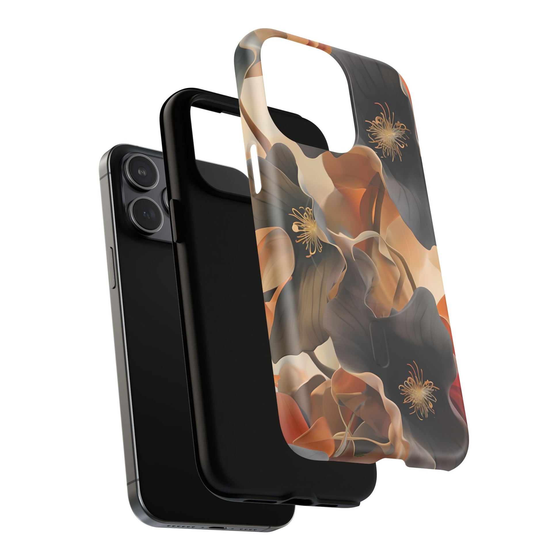 Autumn Ember - Moody Floral Art iPhone 15 Pro Max MagSafe Phone Case -Warm Earthy Botanical Design