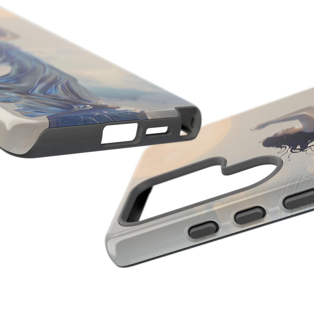 Moonlit Ascend - Ethereal Celestial Art Samsung Galaxy S25 Ultra Tough Phone Case - Dreamy Night Sky & Floating Woman Design