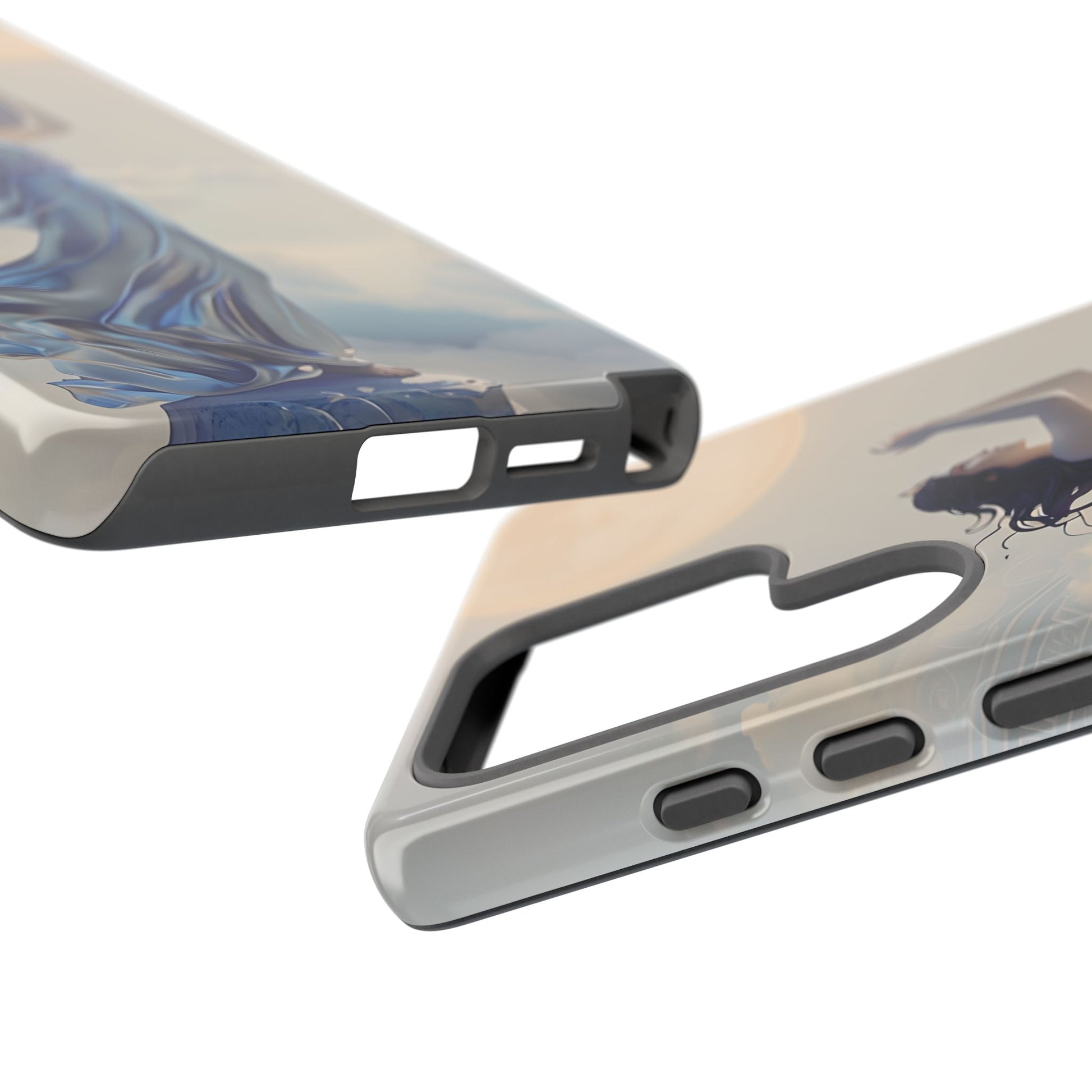 Moonlit Ascend - Ethereal Celestial Art Samsung Galaxy S25 Ultra Tough Phone Case - Dreamy Night Sky & Floating Woman Design