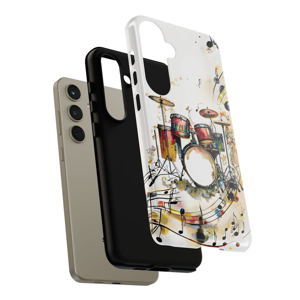 Beatline Abstract Drums and Music Notes Tough Case for Samsung Galaxy S24 Plus - Shockproof Phone Cover