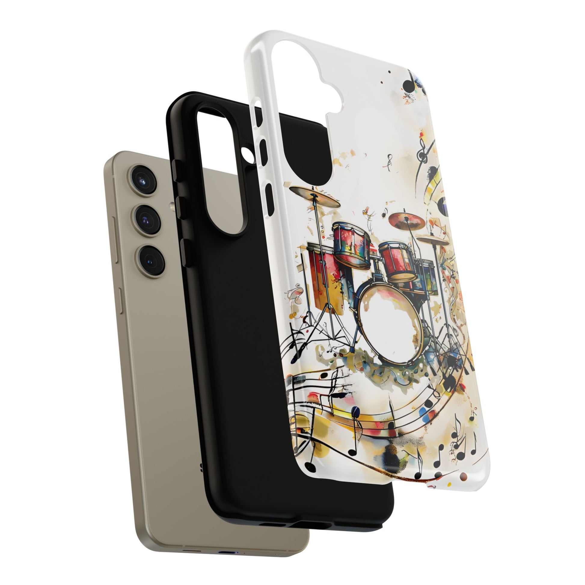 Beatline Abstract Drums and Music Notes Tough Case for Samsung Galaxy S24 Plus - Shockproof Phone Cover