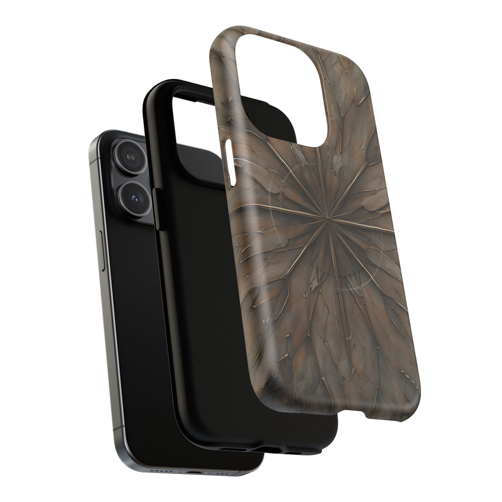 Earthstone Mandala - Kaleidoscope Collection Artistic Taupe Burst - iPhone 15 Pro MagSafe Phone Case