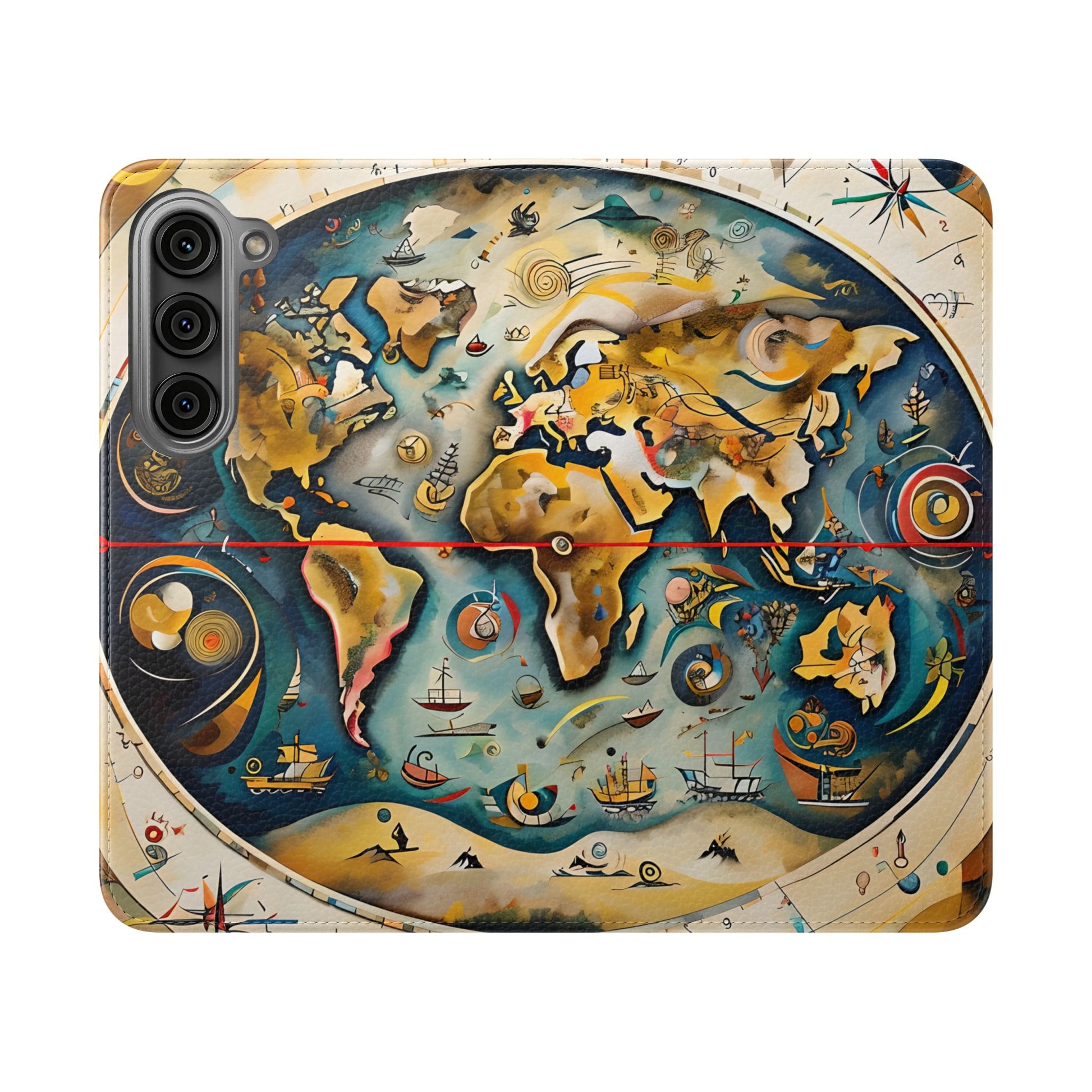 Celestial Map - Vintage-Inspired Phone Wallet Case for Samsung Galaxy S23