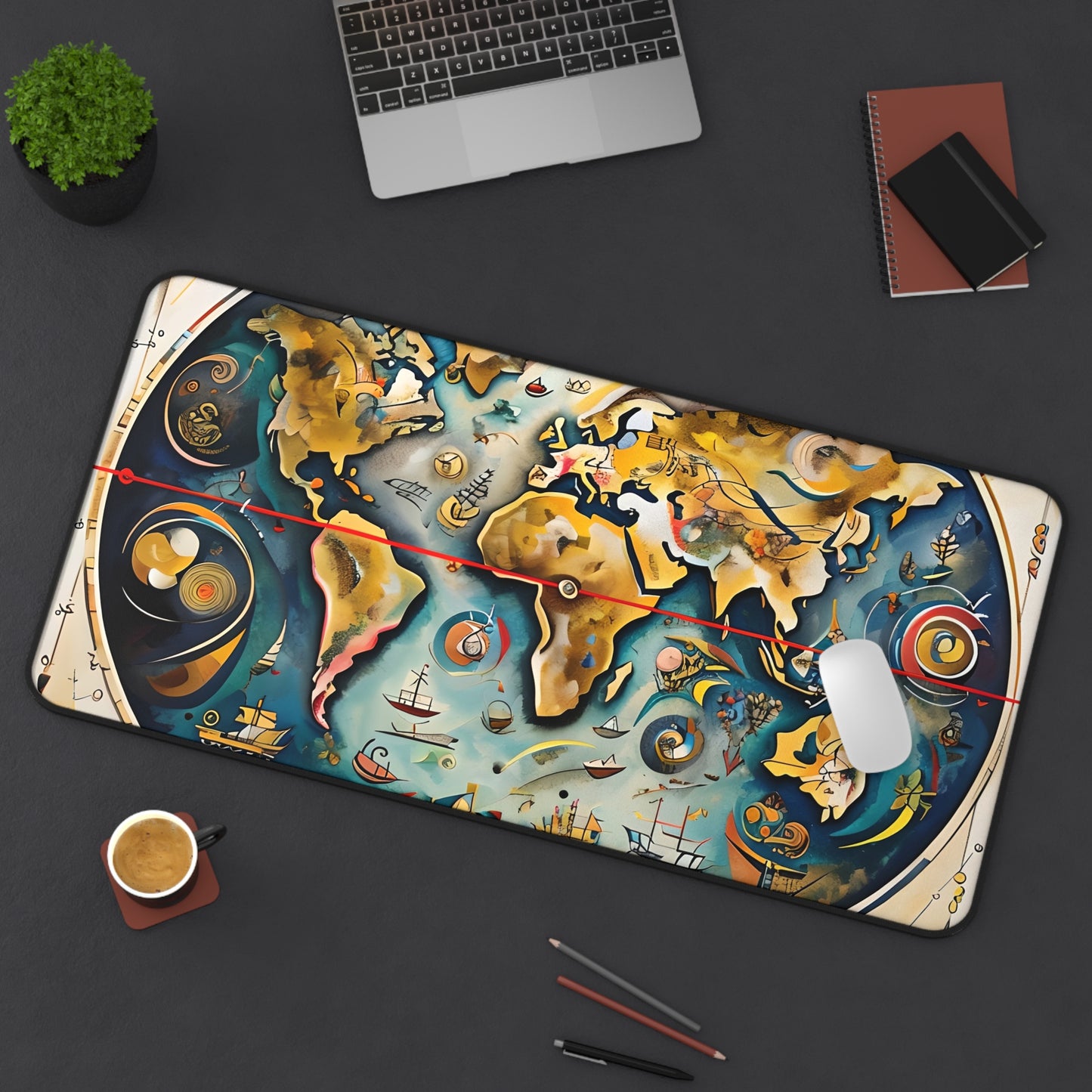 Celestial Map Desk Mat - Premium Office Desk Pad, 3 Sizes Available, Artistic Workspace Protection