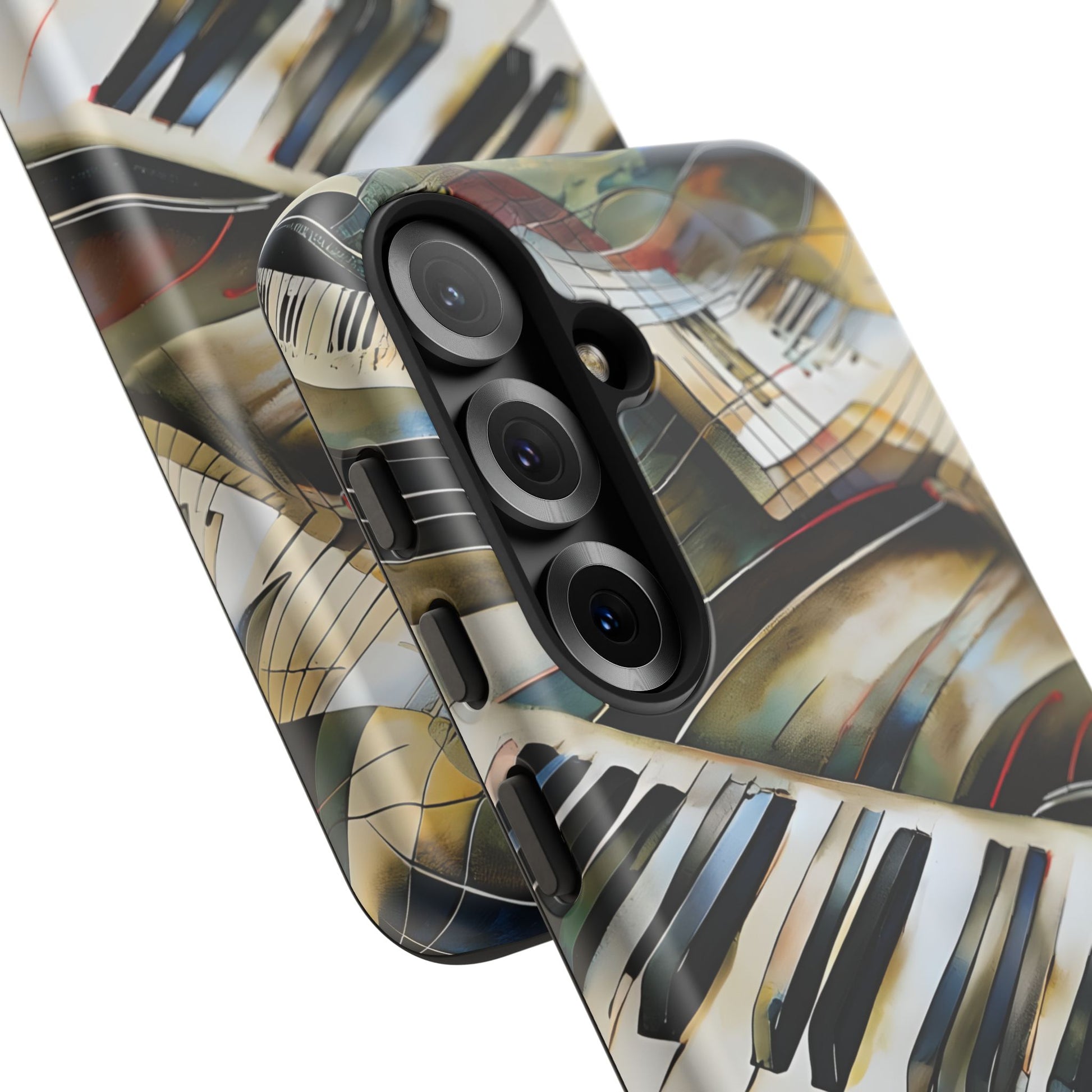 Ivory Cascade Abstract Keyboard Music Tough Case for Samsung Galaxy S25- Shockproof Phone Cover