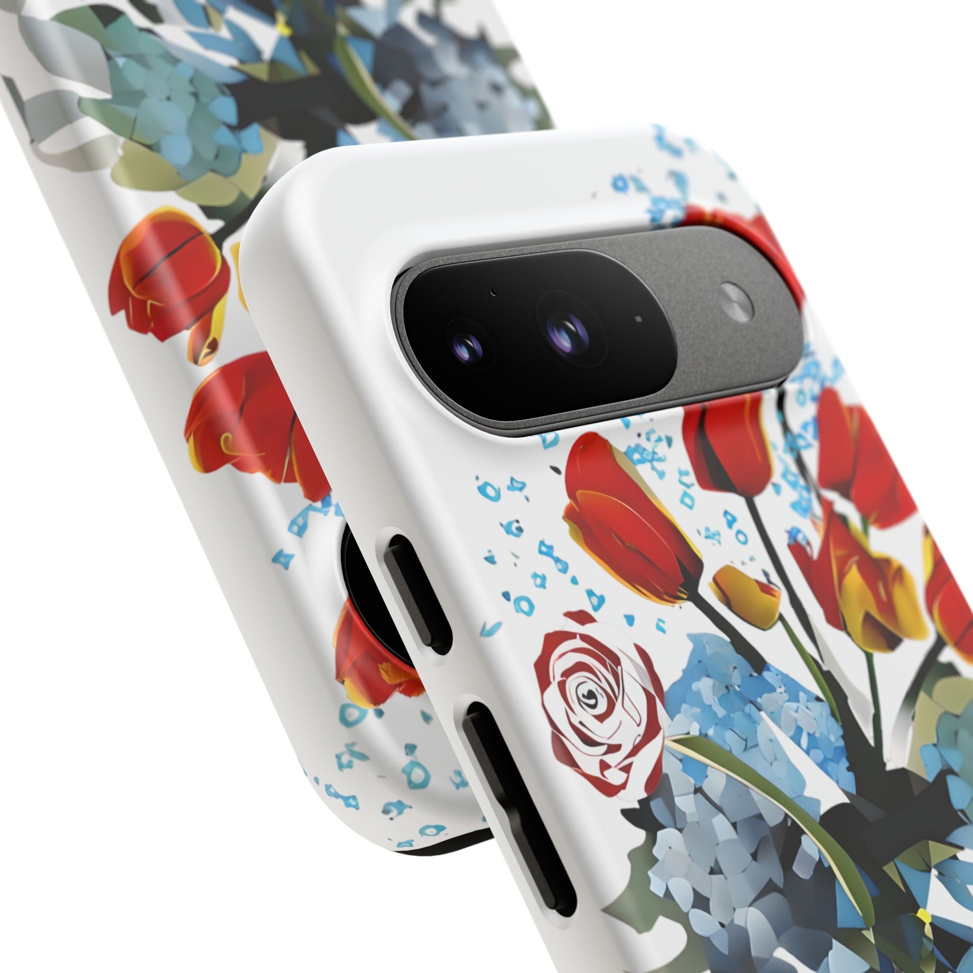Bouquet Brilliance - Artistic Floral Google Pixel 9 Tough Phone Case - Vibrant Tulip, Rose & Hydrangea Design