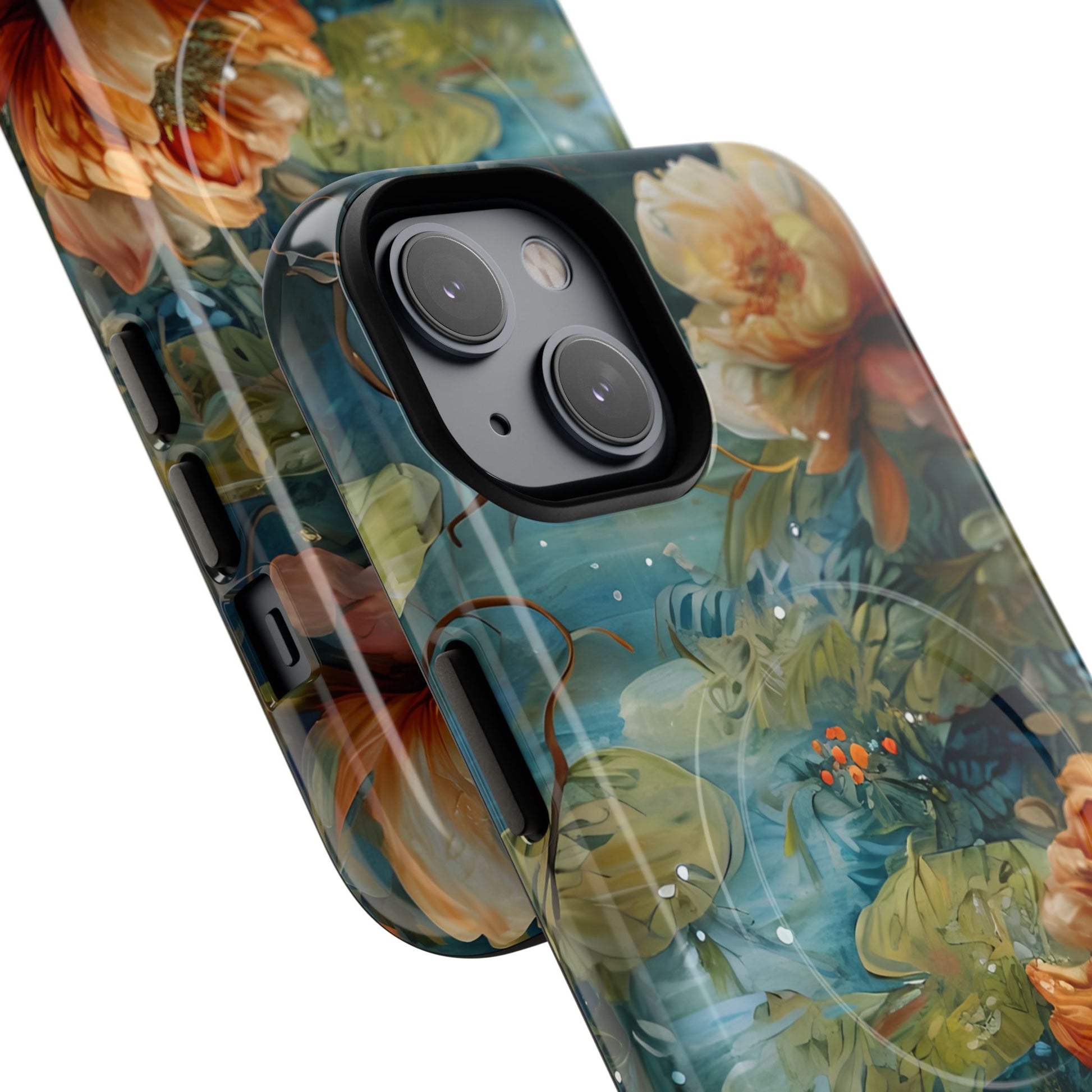 Waterlily Nocturne iPhone 14 Case - Artistic Tough Cover - MagSafe Compatible - Premium Drop Protection