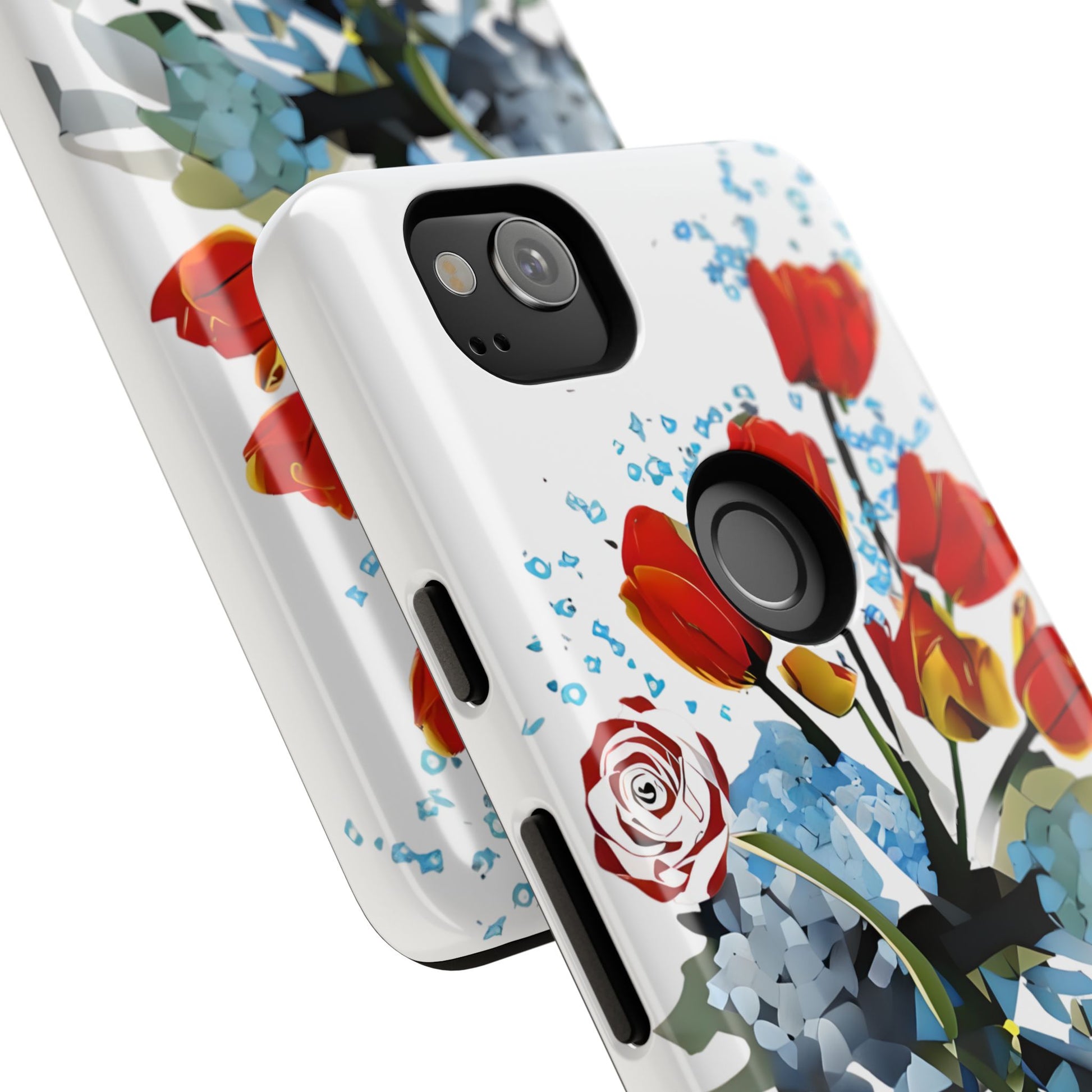 Bouquet Brilliance - Artistic Floral Google Pixel 2 Tough Phone Case - Vibrant Tulip, Rose & Hydrangea Design