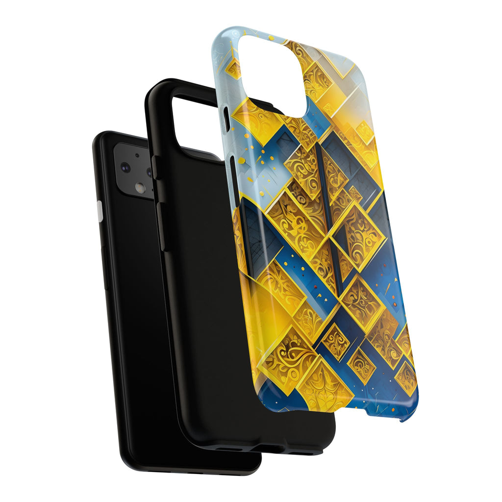 Golden Ascent Luxe Geometric Google Pixel 4 Tough Case - Elegant Abstract Gold Design